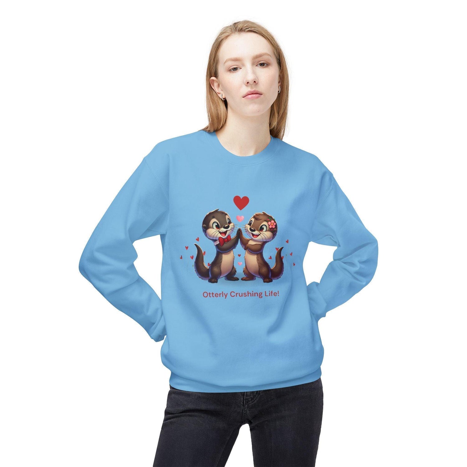 Otterly Crushing Life! Unisex Fleece Sweatshirt - Embrace Joy, Celebrate Friendship 💖🦦 - Whippie's