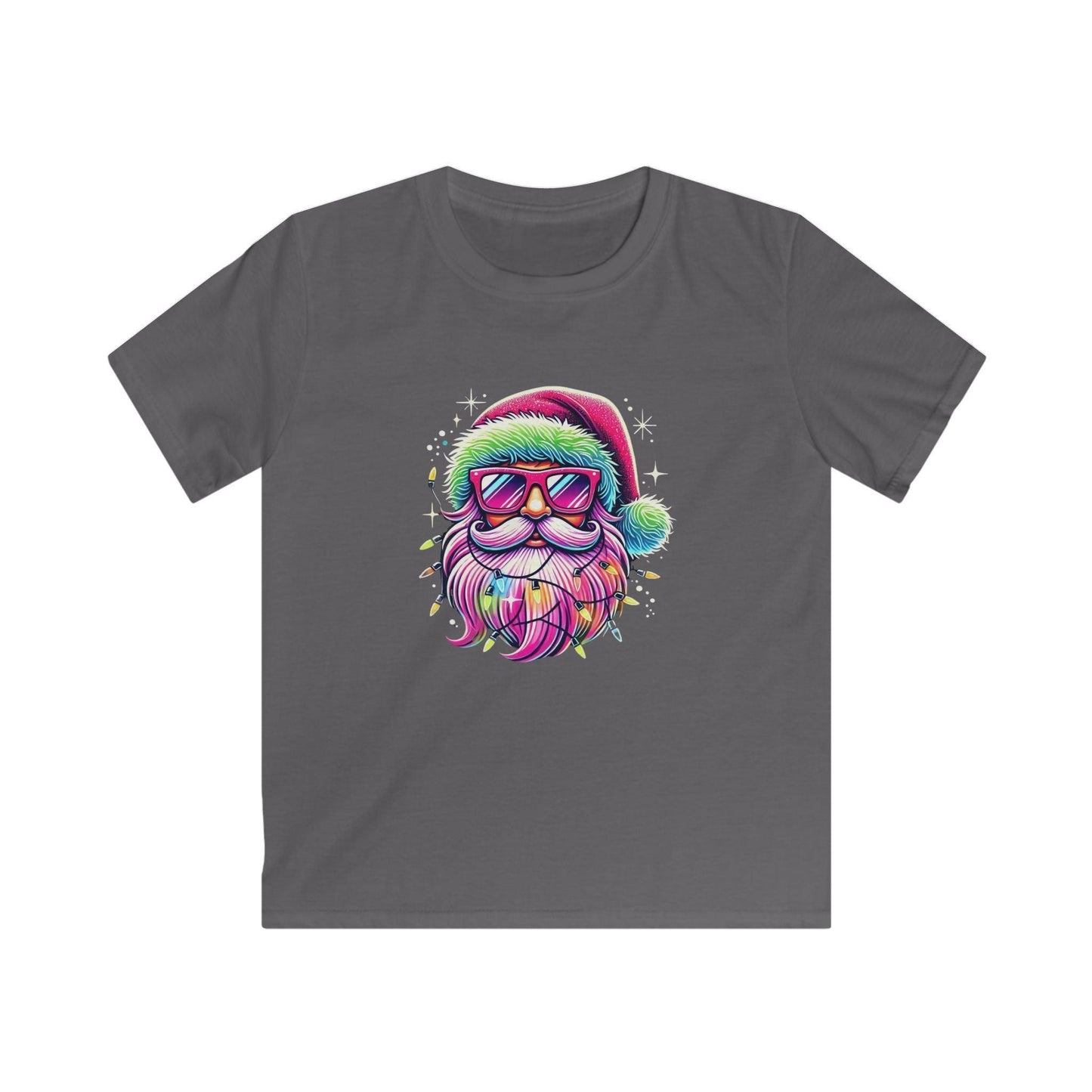 Shine Bright Like Santa! ✨🎅🎄🌈 Kids Softstyle Tee - Whippie's