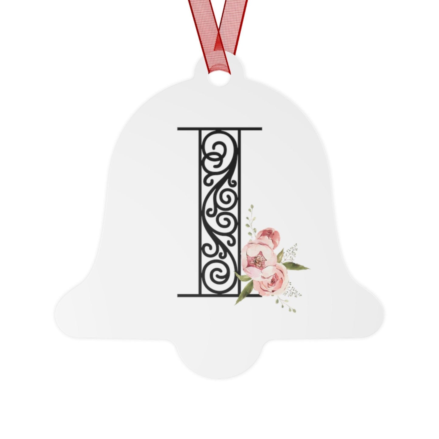 Floral Letters: Letter I - Metal Christmas Ornament - Whippie's