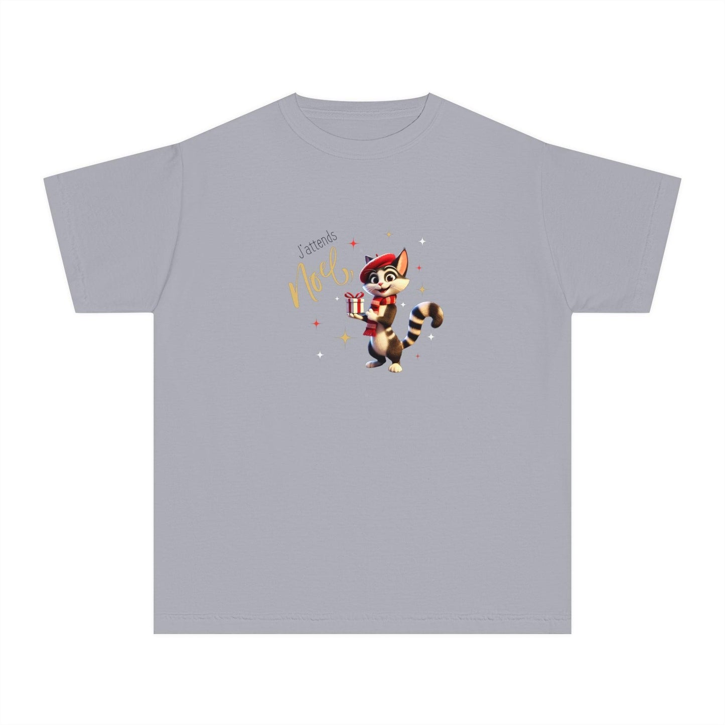 J'attends Noël 🐈⬛ Youth Midweight Tee 🎄 A purr-fectly Parisian Christmas for your little one! - Whippie's