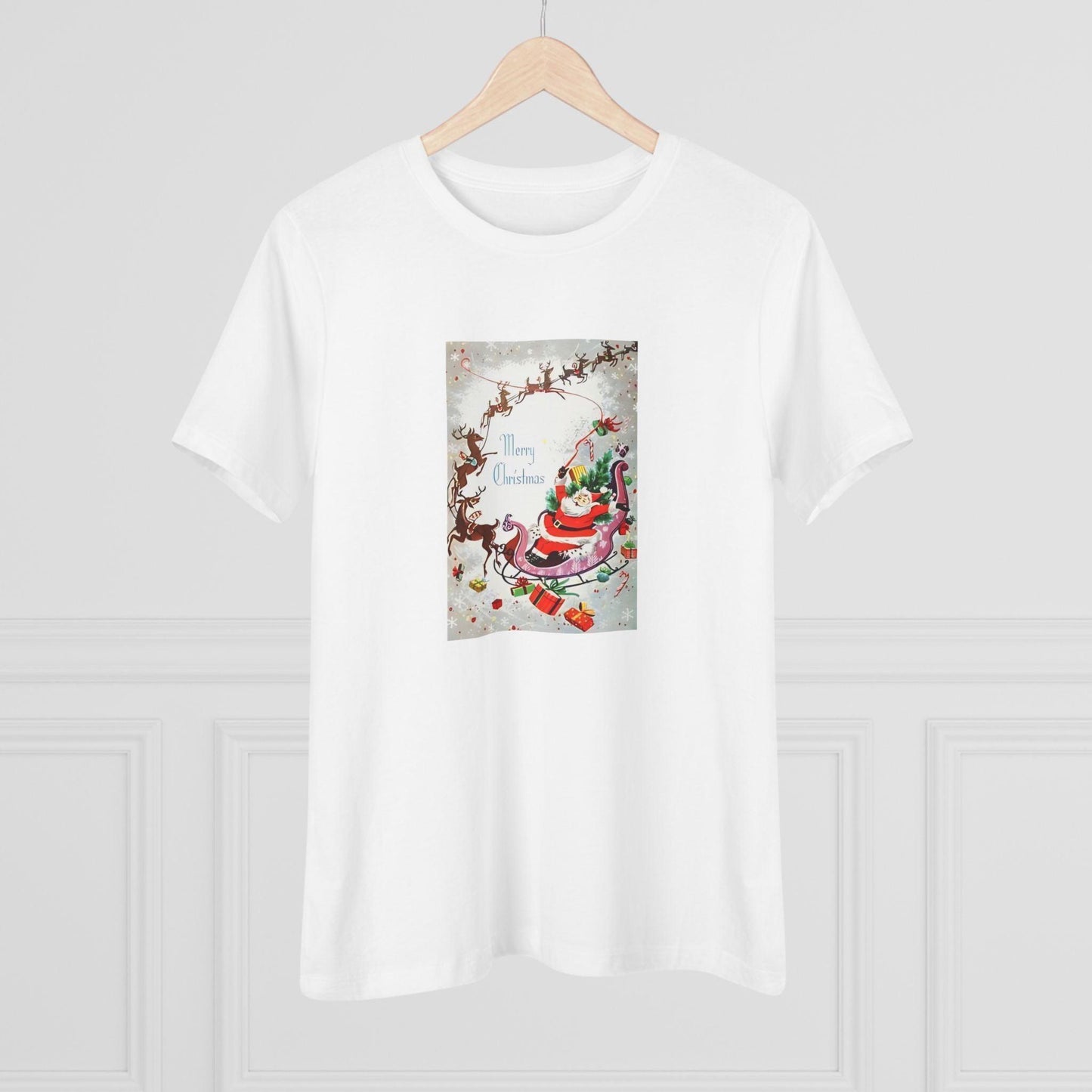 Merry Christmas - Santa and His Sleigh - Women's Tee - Whippie's