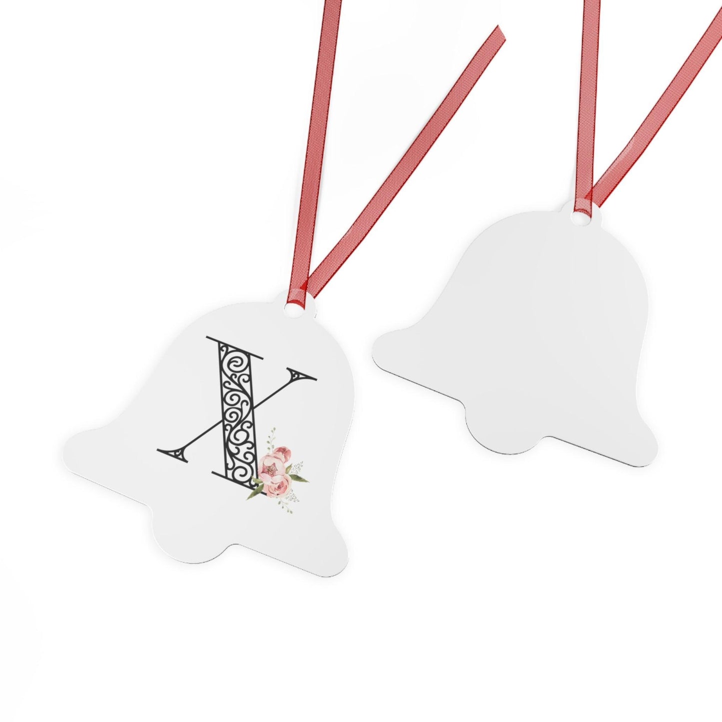 Floral Letters: Letter X - Metal Christmas Ornament - Whippie's