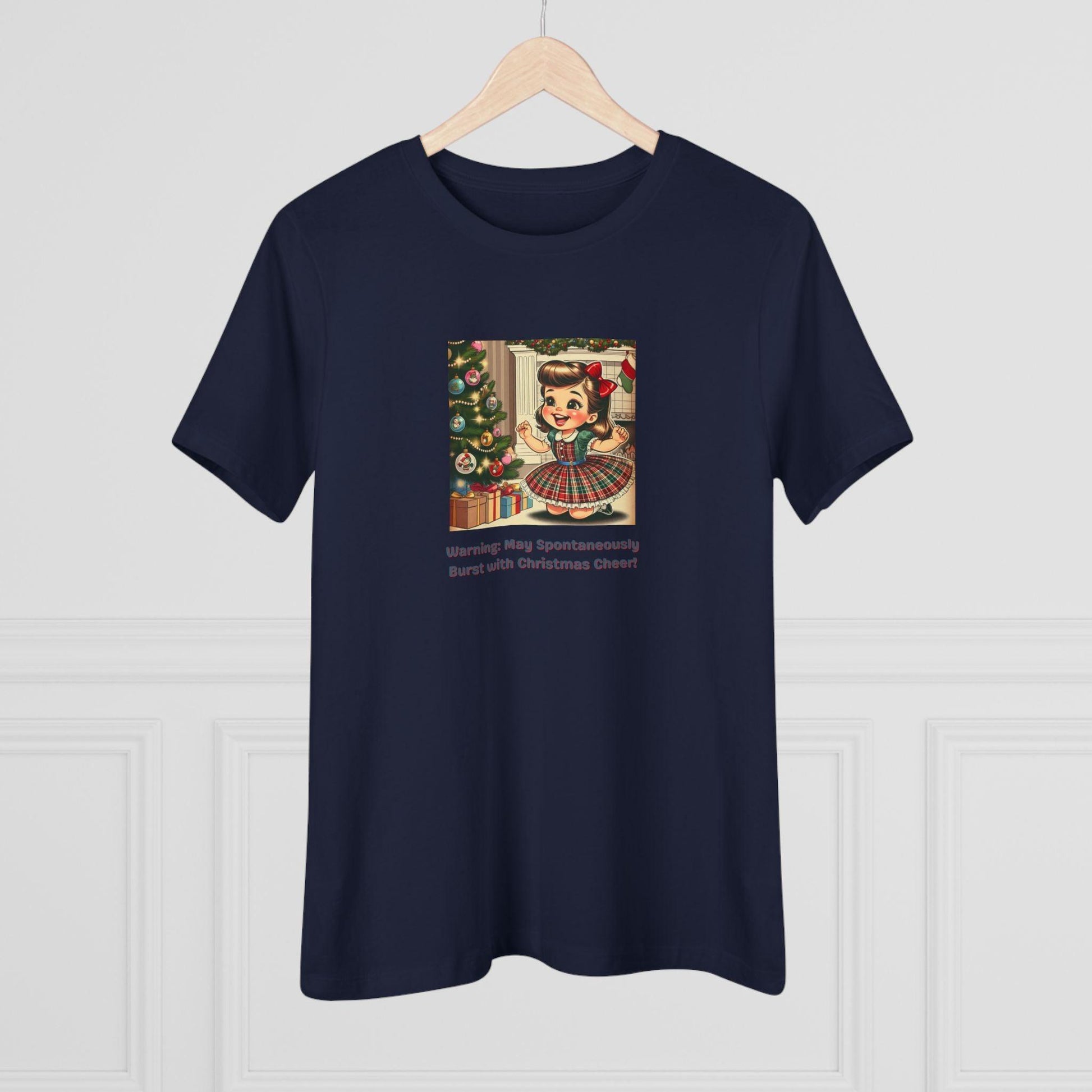 Warning: May Spontaneously Burst with Christmas Cheer! - Women's Softstyle Tee - Whippie's