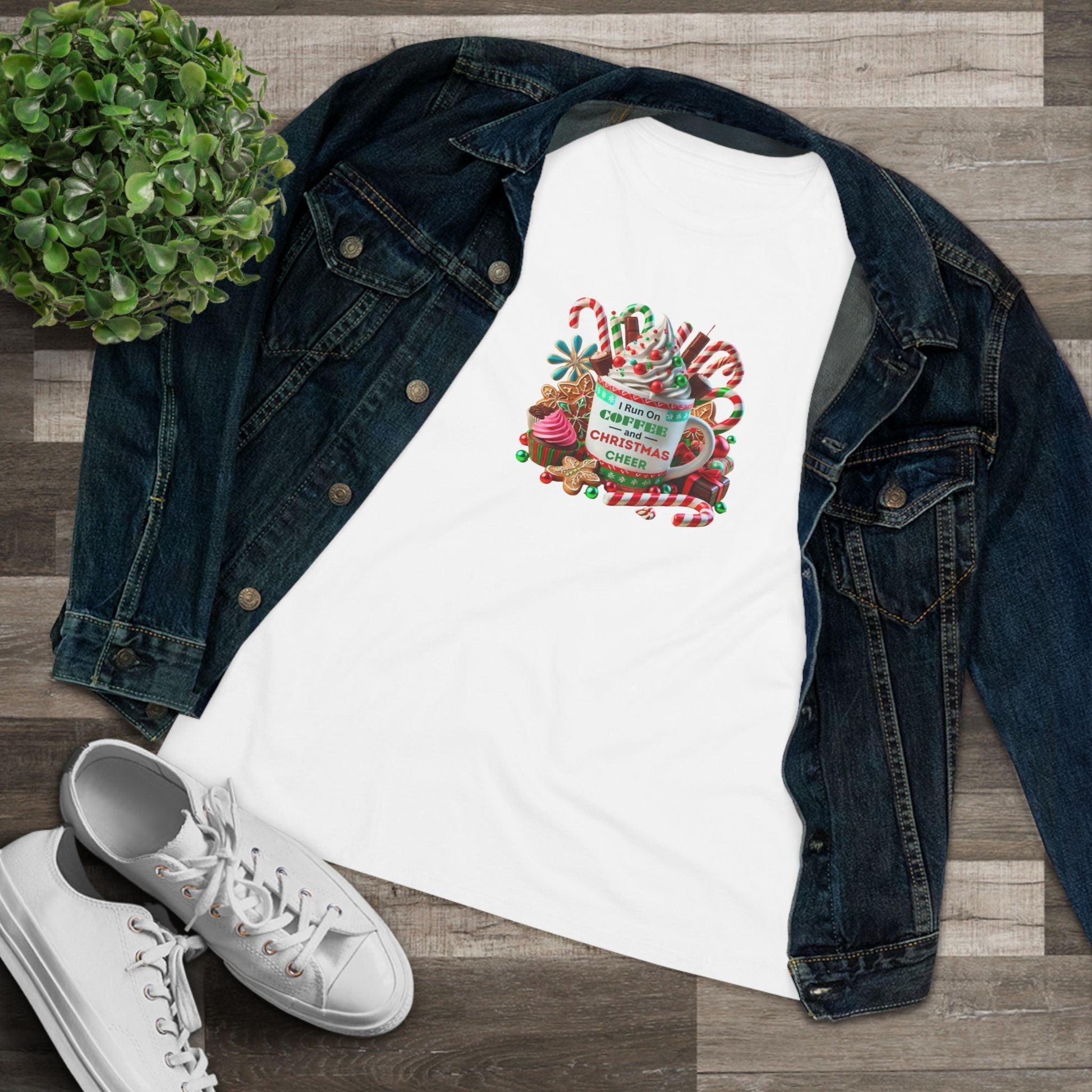 ☕🎄 I Run on Coffee & Christmas Cheer 🎁🌟 - Women's Softstyle Tee - Whippie's