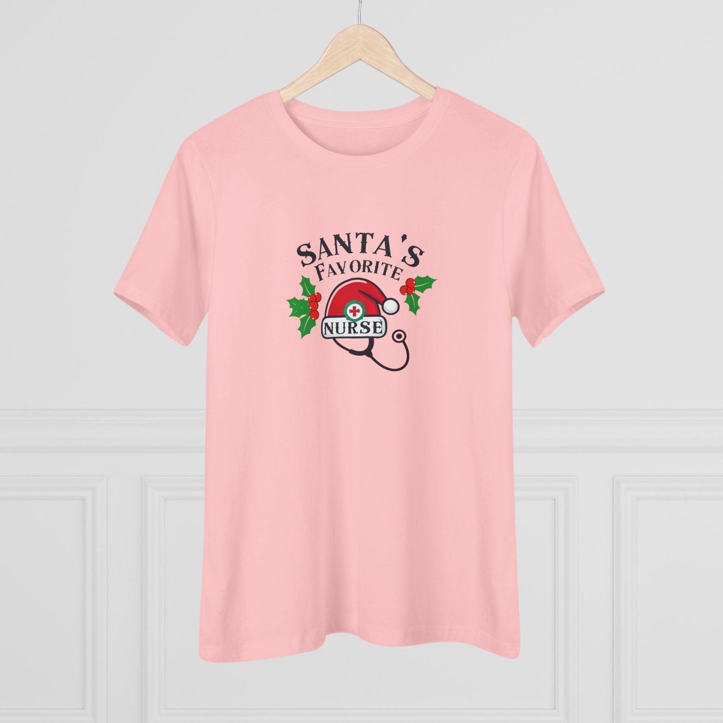 Santa's Favorite Nurse 🎅⚕️ - Stetoscope and Santa Hat 🎁🎄 - Women's Softstyle Tee - Whippie's