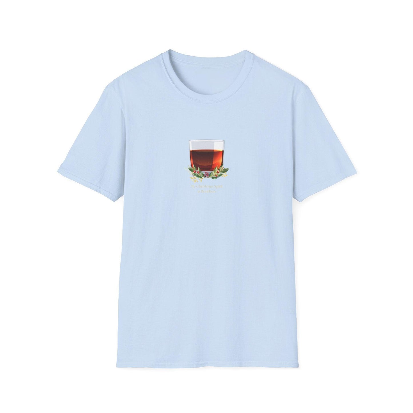 My Christmas Spirit is Bourbon 🥃🎄 - Unisex Softstyle T-shirt - Whippie's