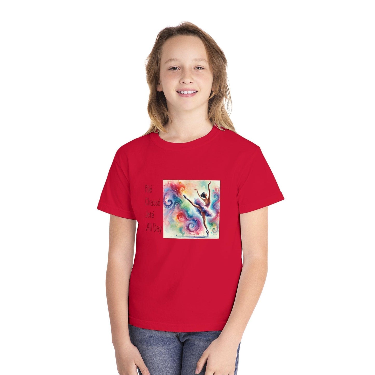 🩰 Plié Chassé Jeté All Day 💃 Youth Midweight Tee ✨ - Whippie's