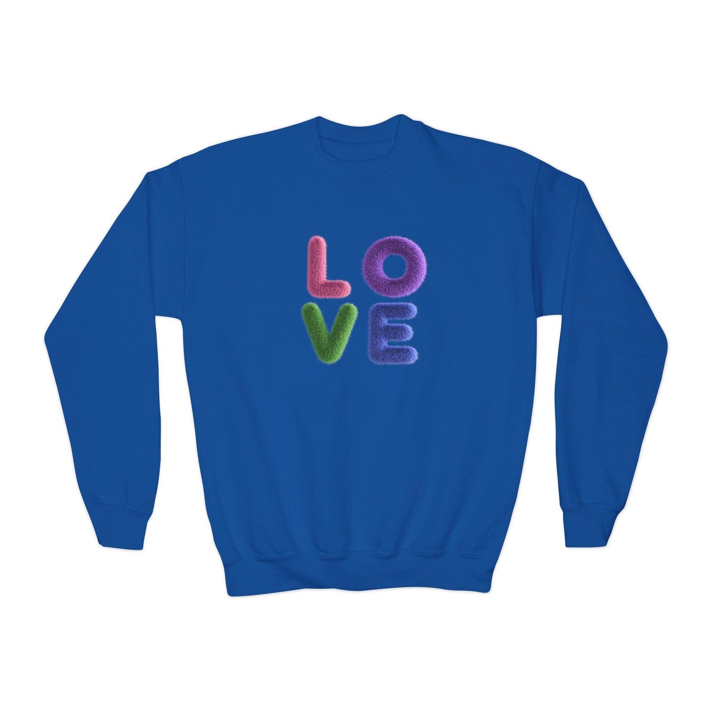 Fuzzy Love Sweatshirt - Youth Crewneck Sweatshirt- Spread the Love ❤️ - Whippie's