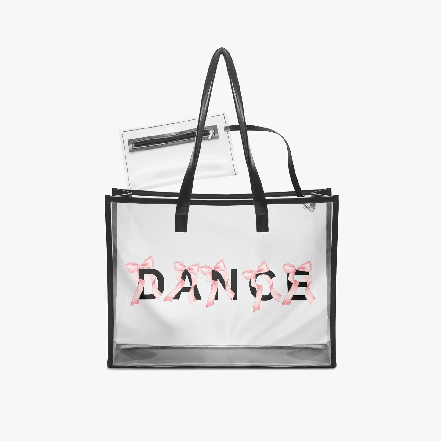1227. DANCE Bows Large PVC Tote Bag - Transparent Inner Bag - Whippie's