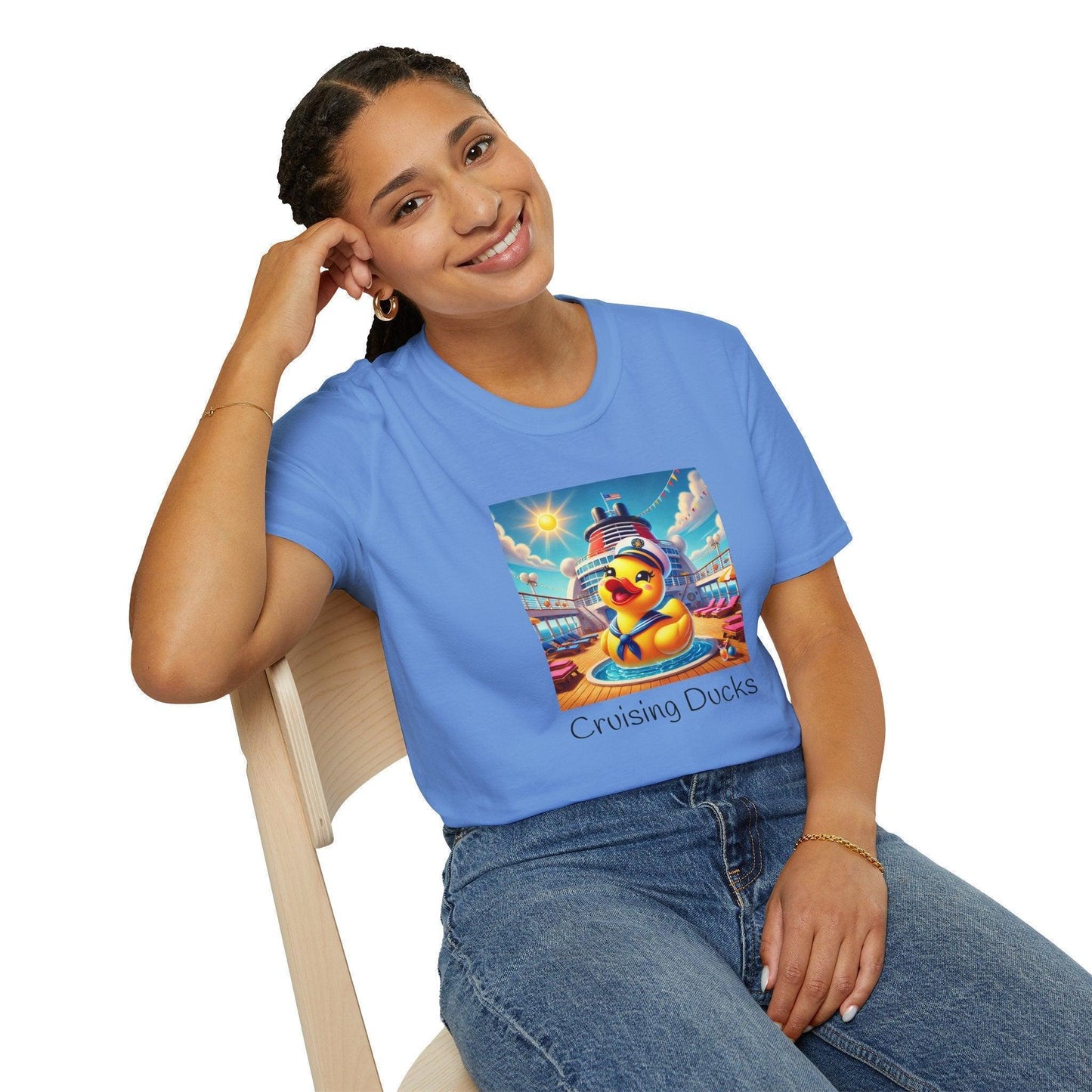 Duck on the Loose! Hilarious Cruise Ship Hide-and-Seek 🛳️ Unisex T-Shirt 🐤 - Whippie's