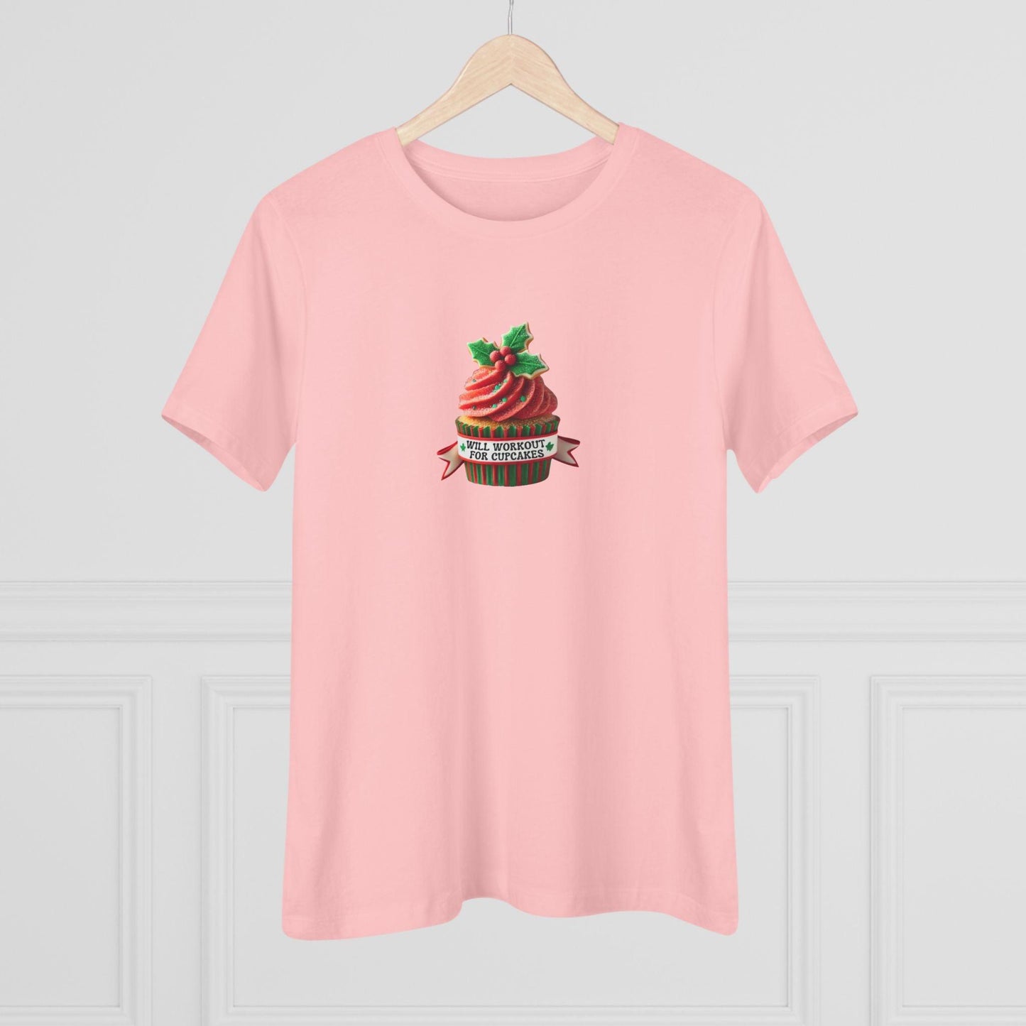 Will Workout for Cupcakes - Christmas Edition - Fuel Your Fitness! 🧁💪🎄 - Women's Softstyle Tee - Whippie's