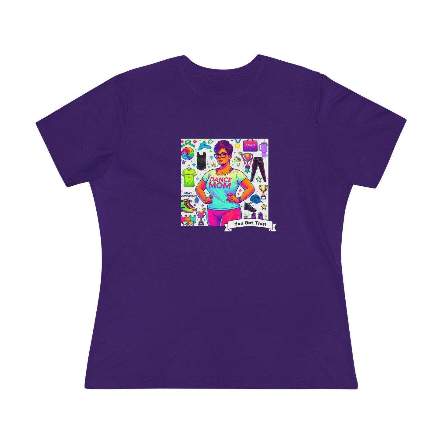Dance Mom: "You've Got This" - Brunette with Glasses Mom - Short Hair - Boy Dancer - Women's Softsyle Tee - Whippie's