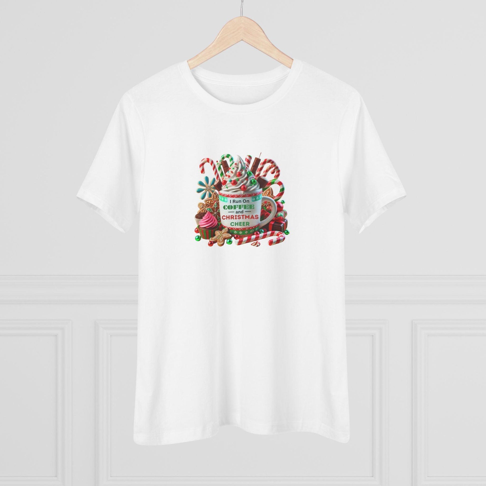 ☕🎄 I Run on Coffee & Christmas Cheer 🎁🌟 - Women's Softstyle Tee - Whippie's