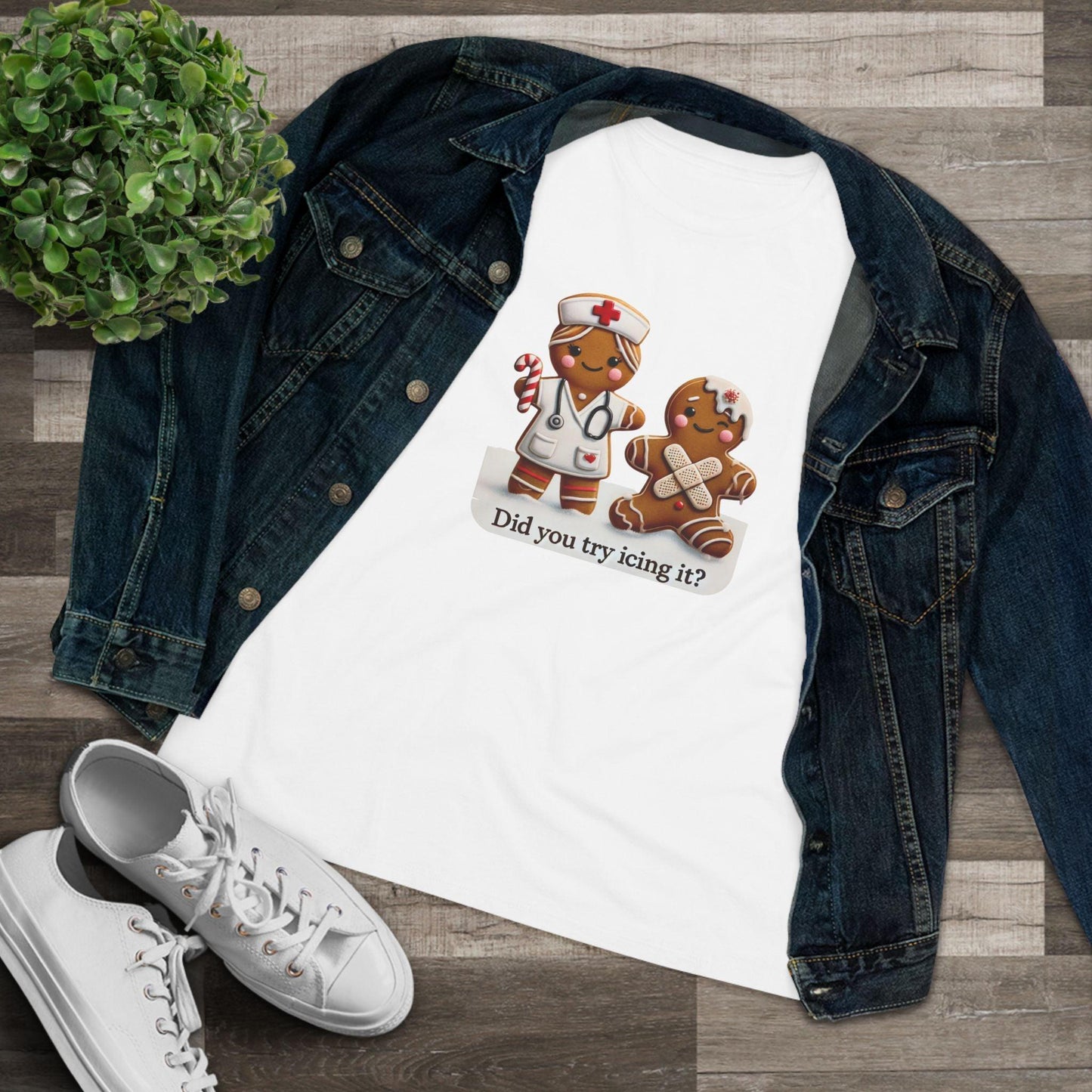 🍪🩹 "Did You Try Icing It?" 👩⚕️🎄 - Women's Softstyle Tee - Whippie's