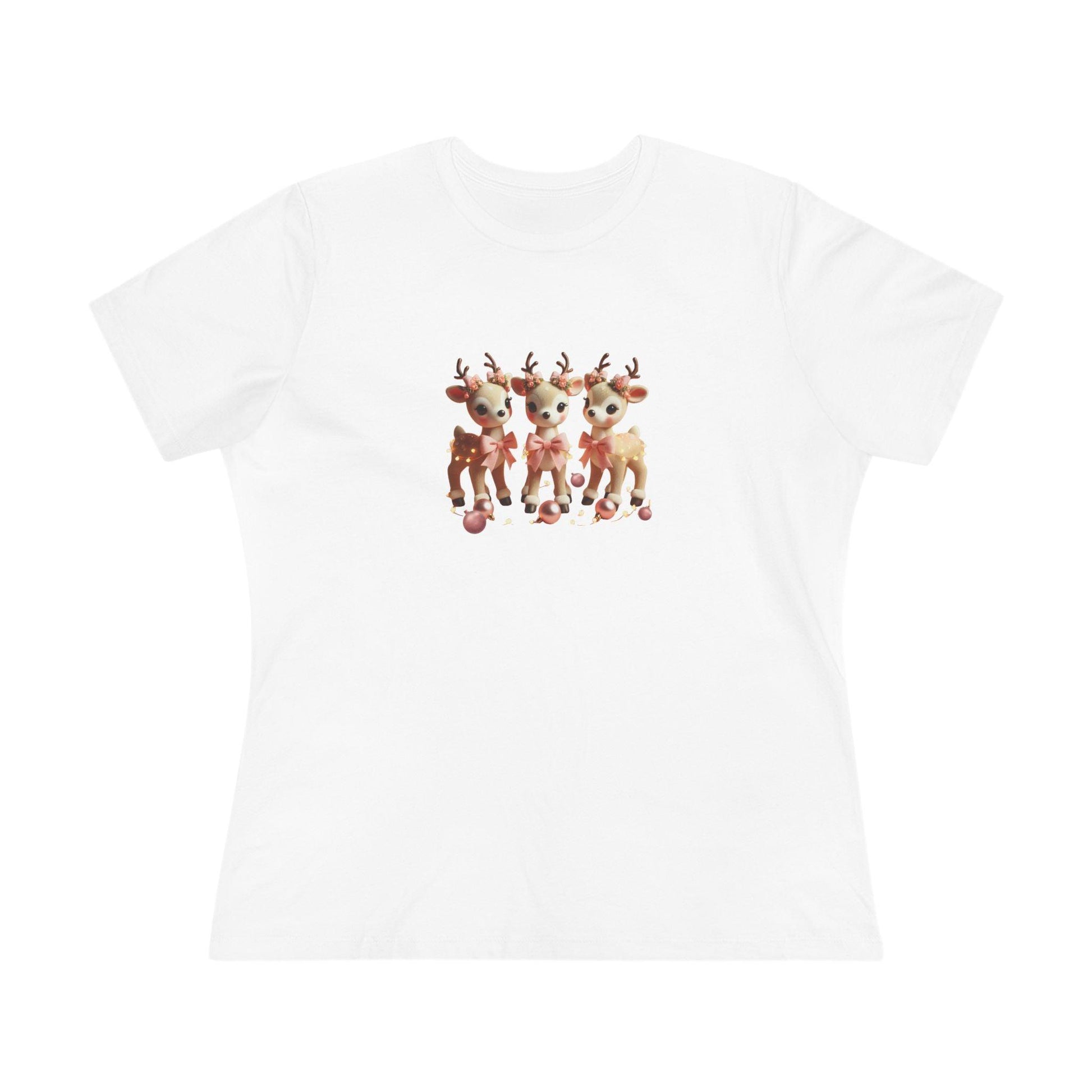 Rose Gold Reindeer Trio Christmas Decor - Women's Softstyle Tee - Whippie's