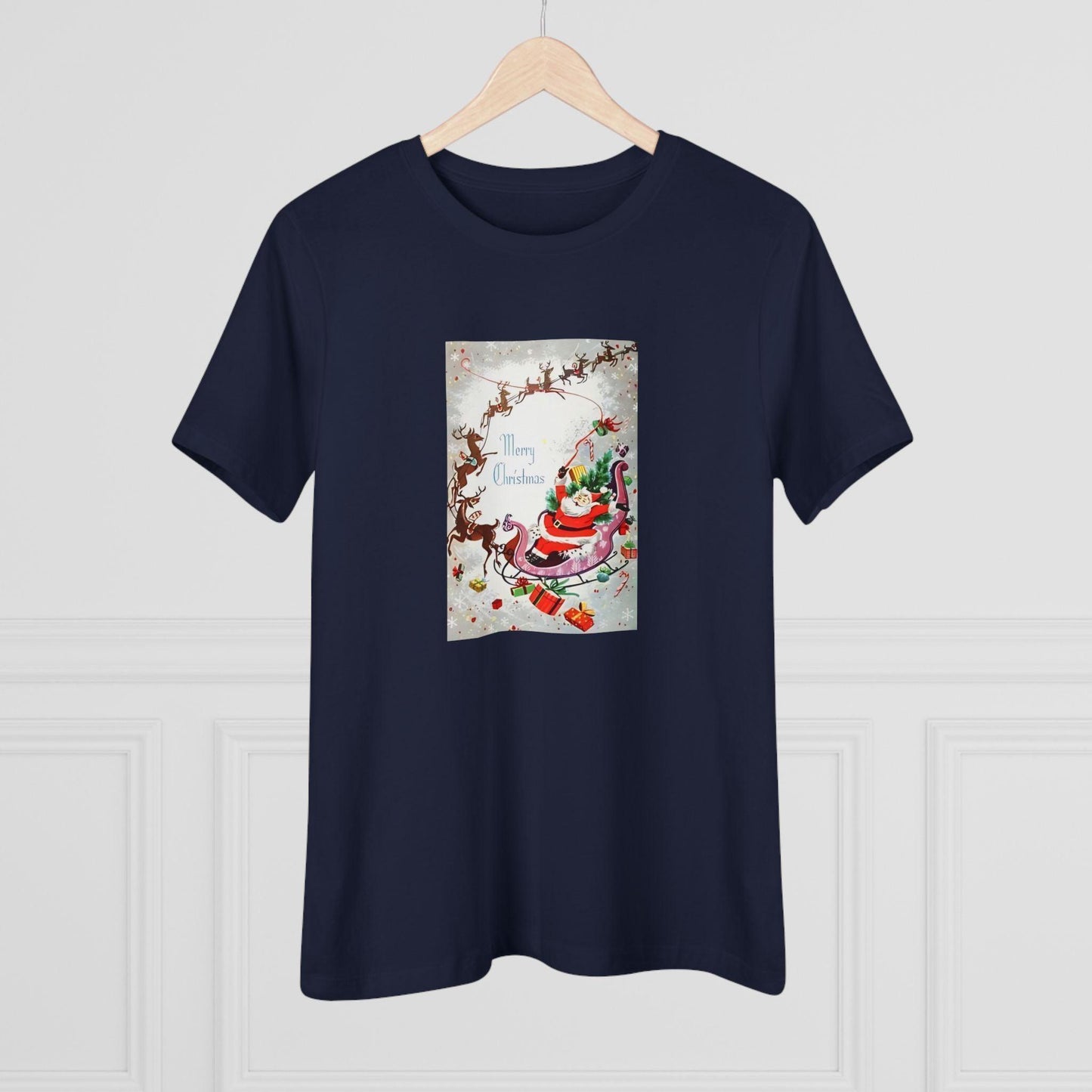 Merry Christmas - Santa and His Sleigh - Women's Tee - Whippie's