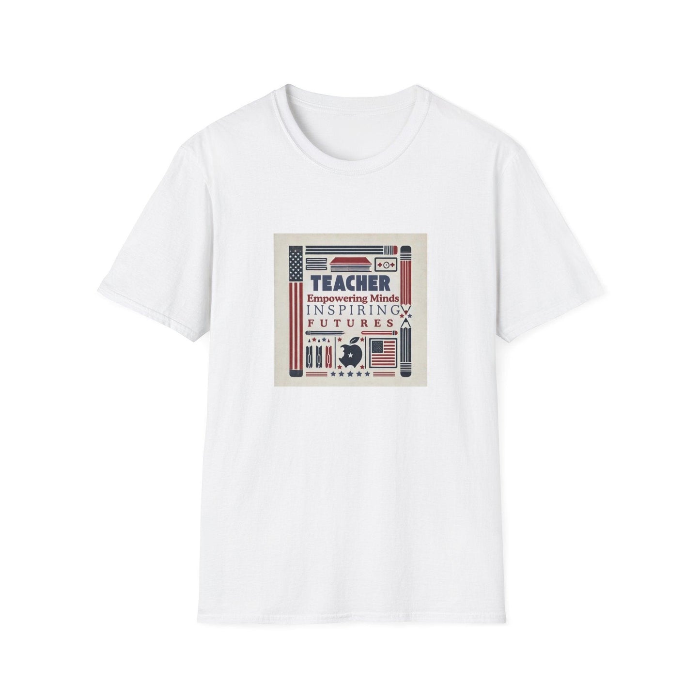 Teacher, Empowering Minds, Inspiring Futures Tee 🍎📚 - Patriotic Colors - Unisex T-Shirt - Whippie's