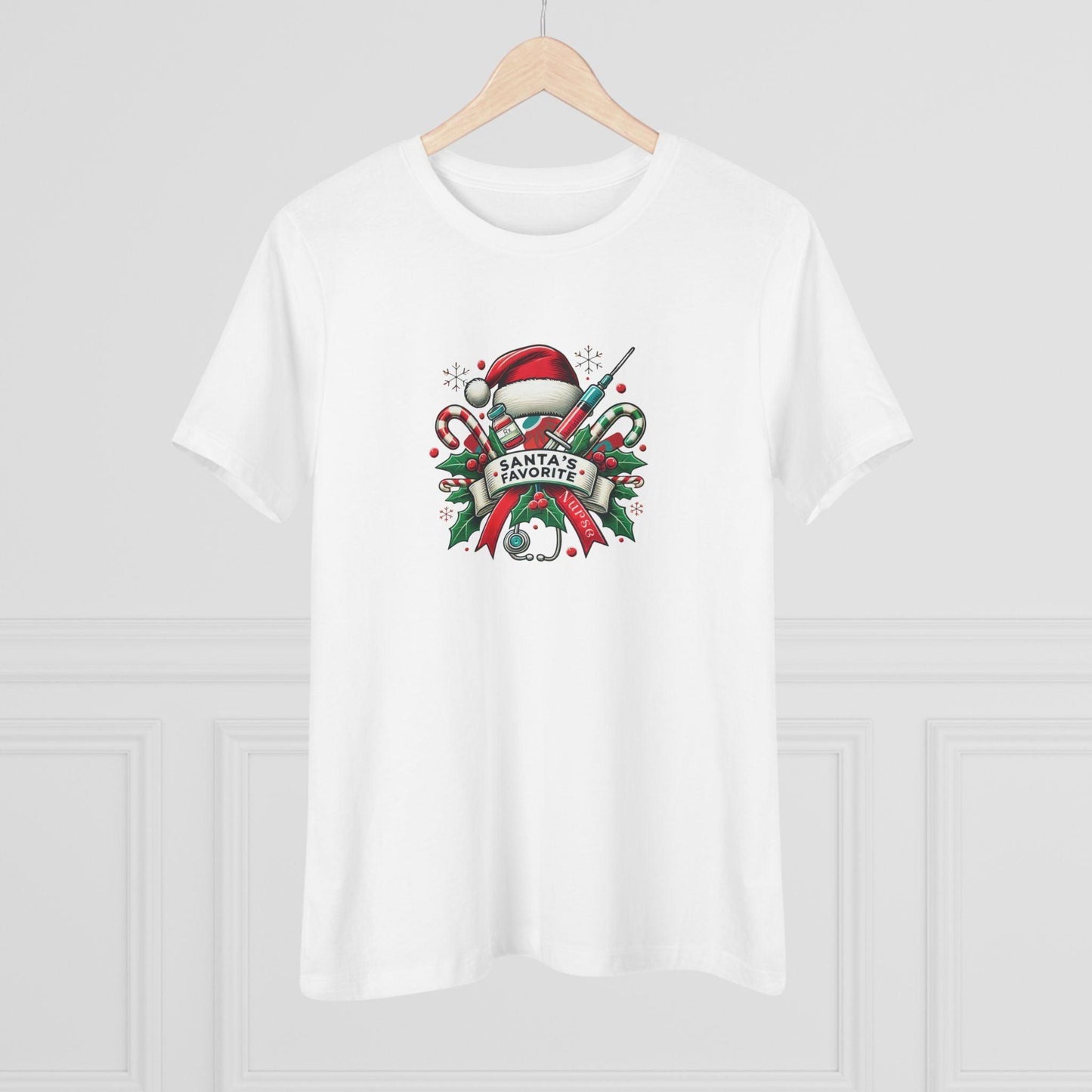 Santa's Favorite School Nurse - Women's Softstyle Tee - Whippie's