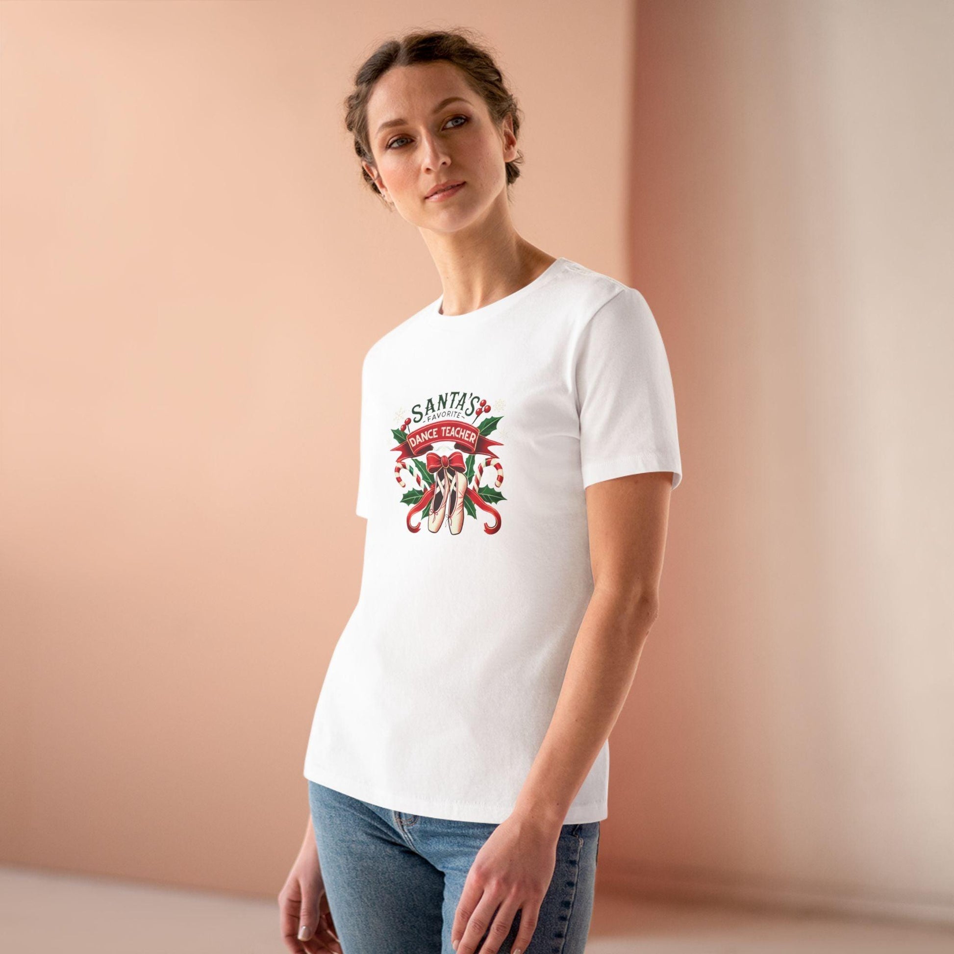 Santa's Favorite Dance Teacher Women's Softstyle Tee - Whippie's