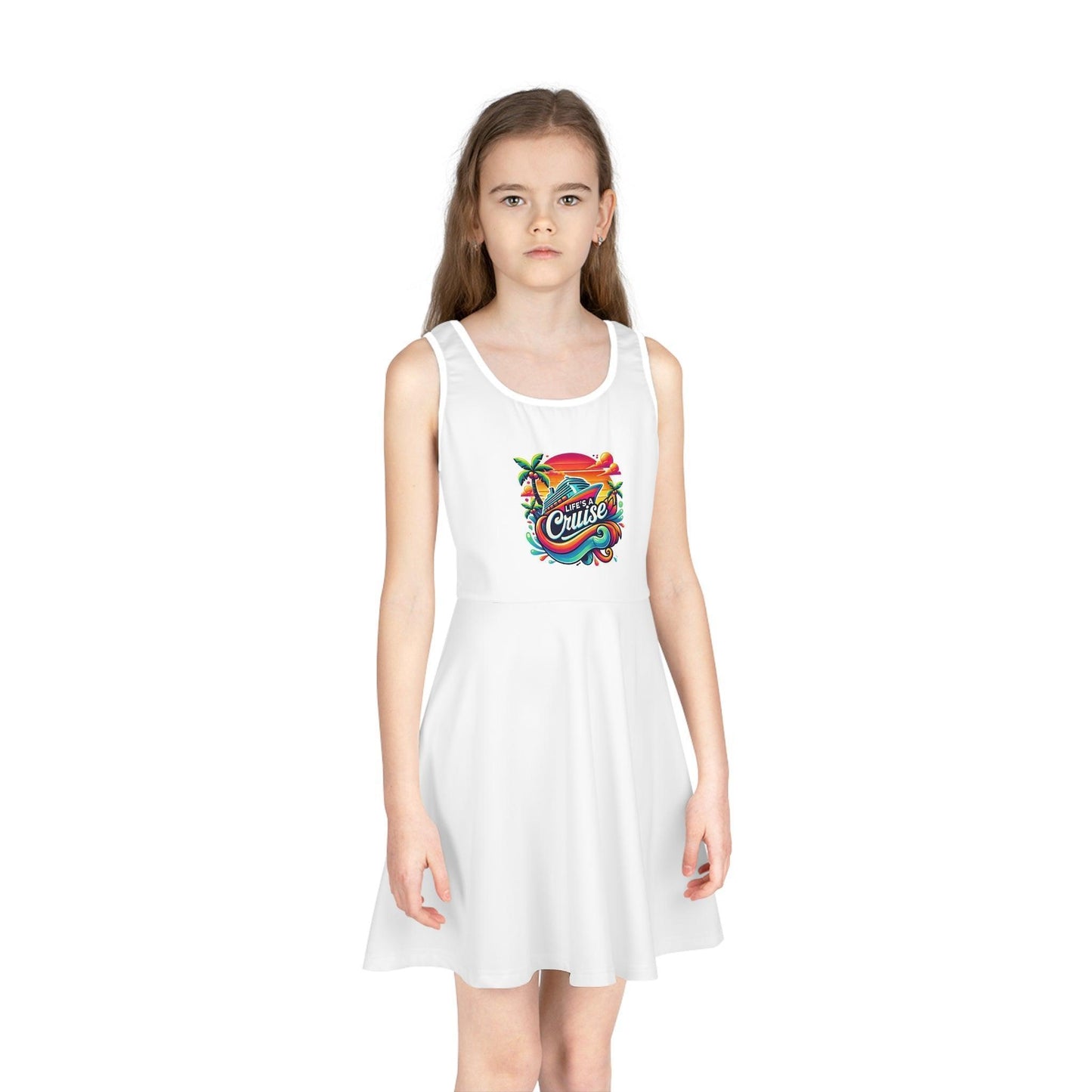 Life's a Cruise Girls' Dress 🌊☀️🚢🌴 (with twirly skirt!) - Whippie's