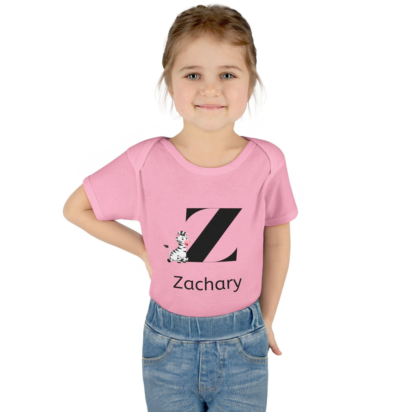 Alphabet Adventures: Letter Z - Zany Zebra Baby Onesie - Personalizable - Whippie's