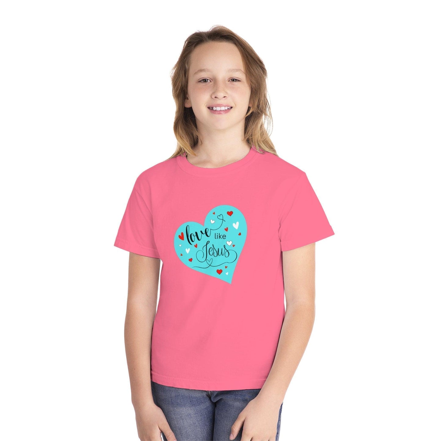 💙 Love Like Jesus ❤️ Youth Midweight Tee ✨ Spread love and kindness. - Whippie's