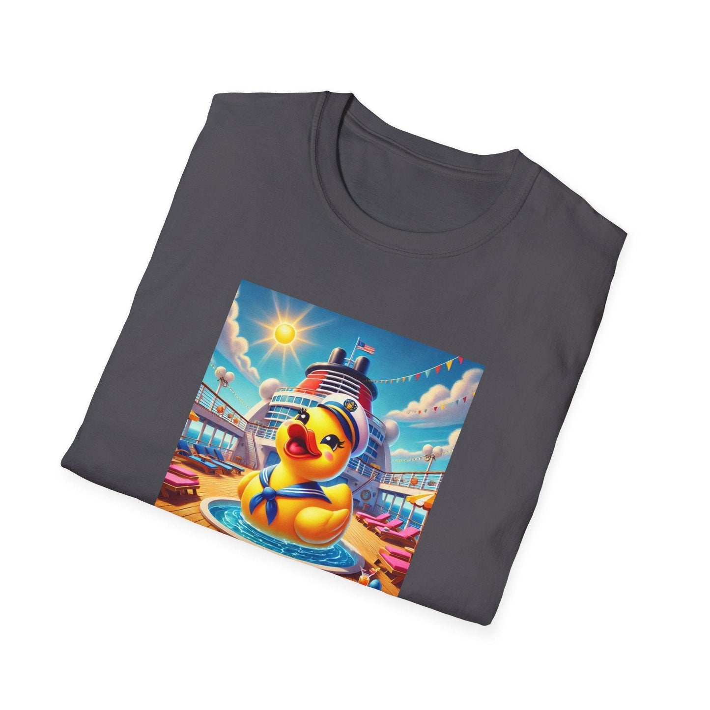 Duck on the Loose! Hilarious Cruise Ship Hide-and-Seek 🛳️ Unisex T-Shirt 🐤 - Whippie's