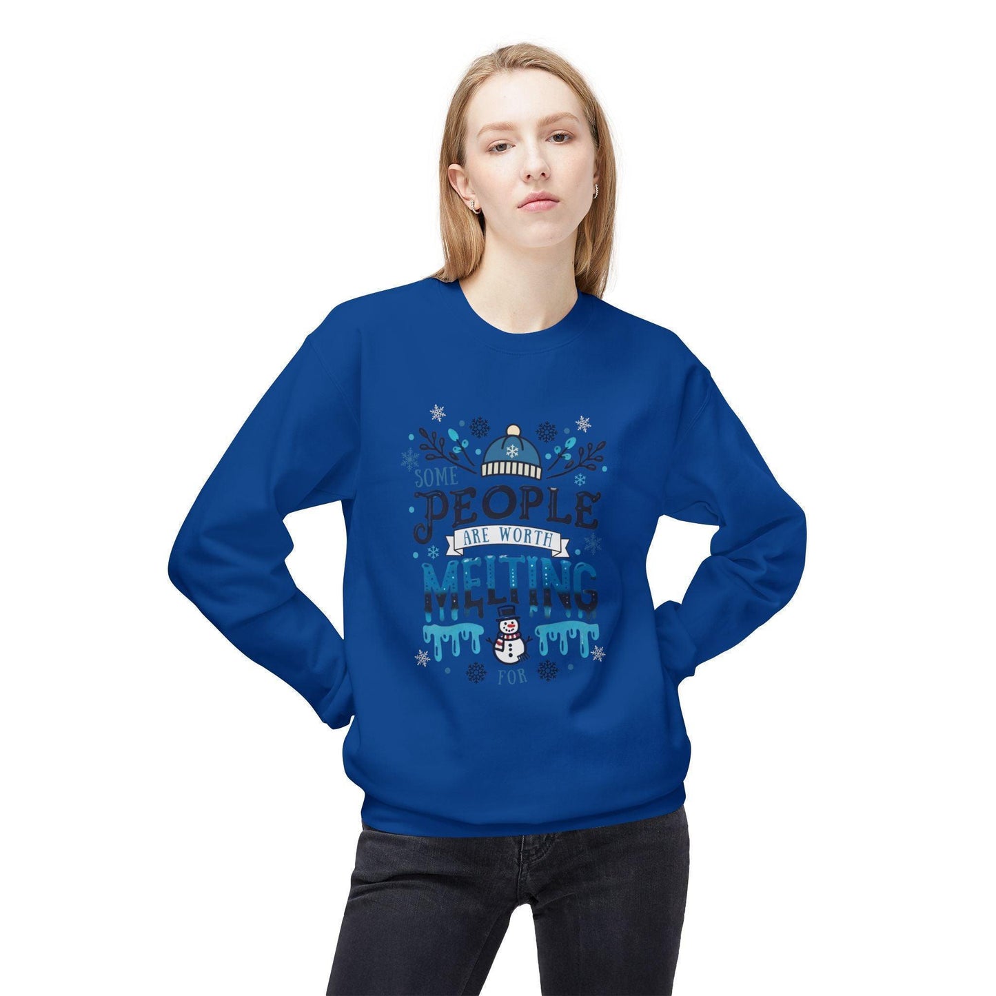 ☃️ Some People are Worth Melting For ❤️ Unisex Fleece Sweatshirt ✨ - Whippie's