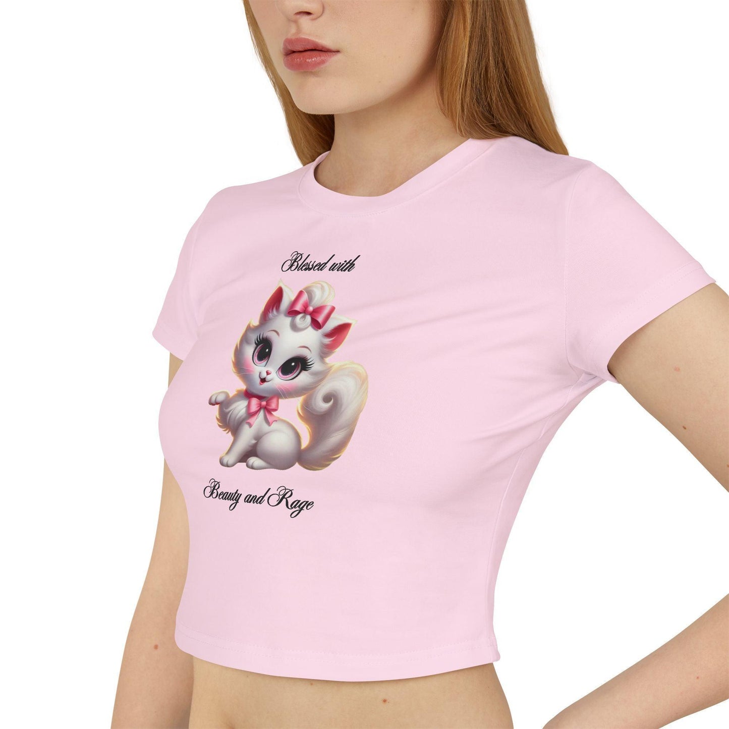 Blessed with Beauty & Rage - Women's Baby Tee 🐱 😈 - Whippie's