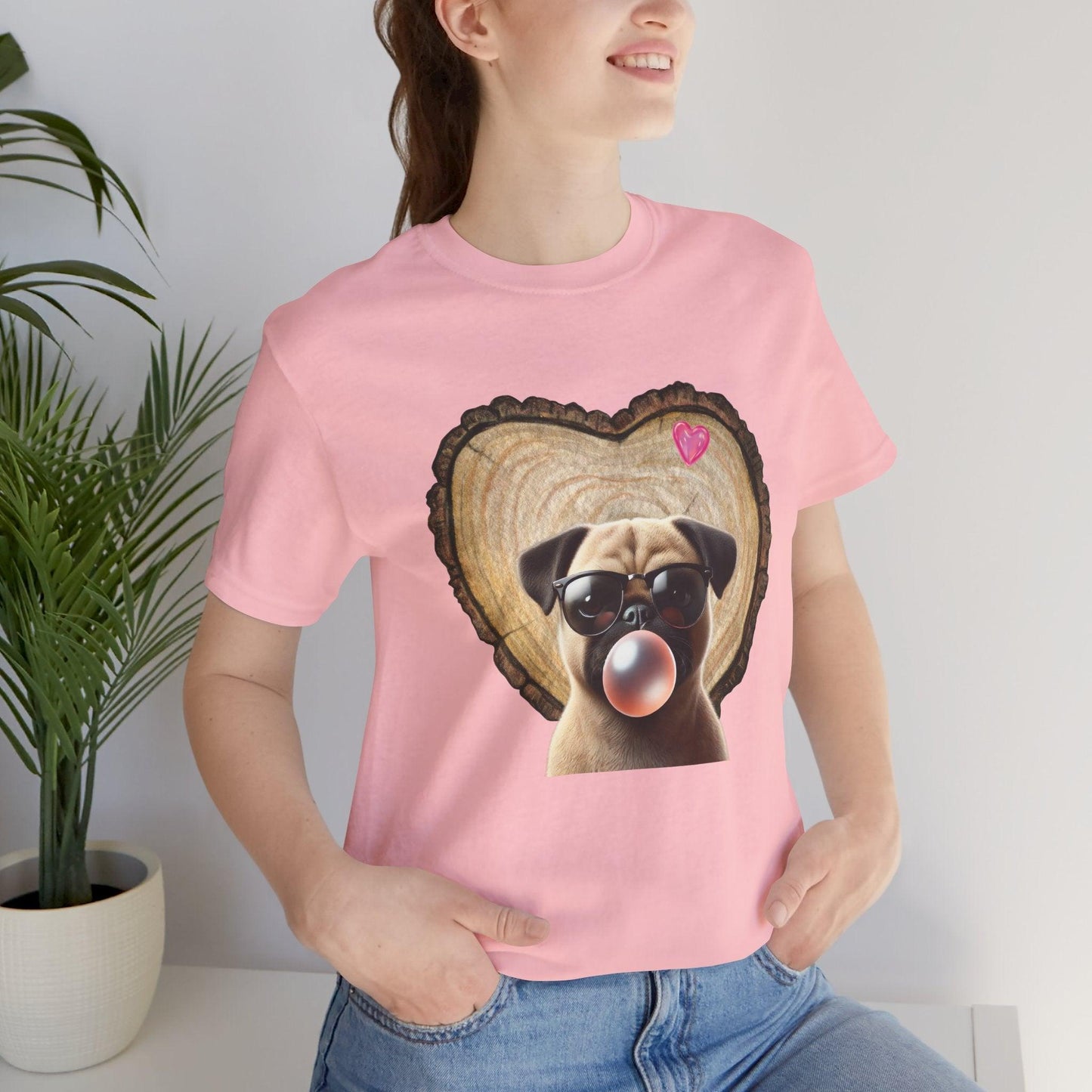 Pug Love - Unisex Jersey Tee - 🐶💕 Spread the Love with a Bubbly Pug! 💕🐶 - Whippie's