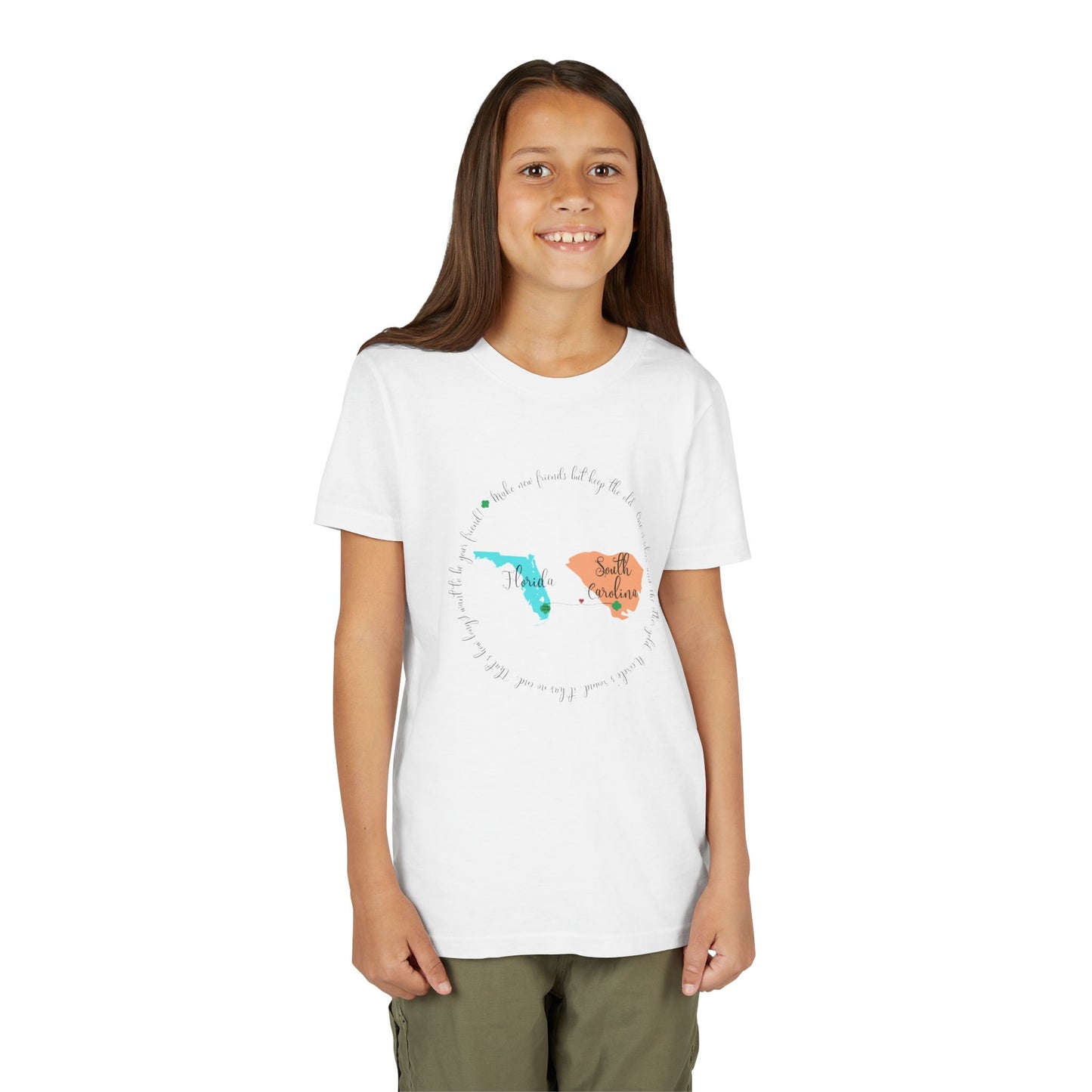 Girl Scout Friendship Moving to New State - Youth T-shirt - Personalizable - Whippie's