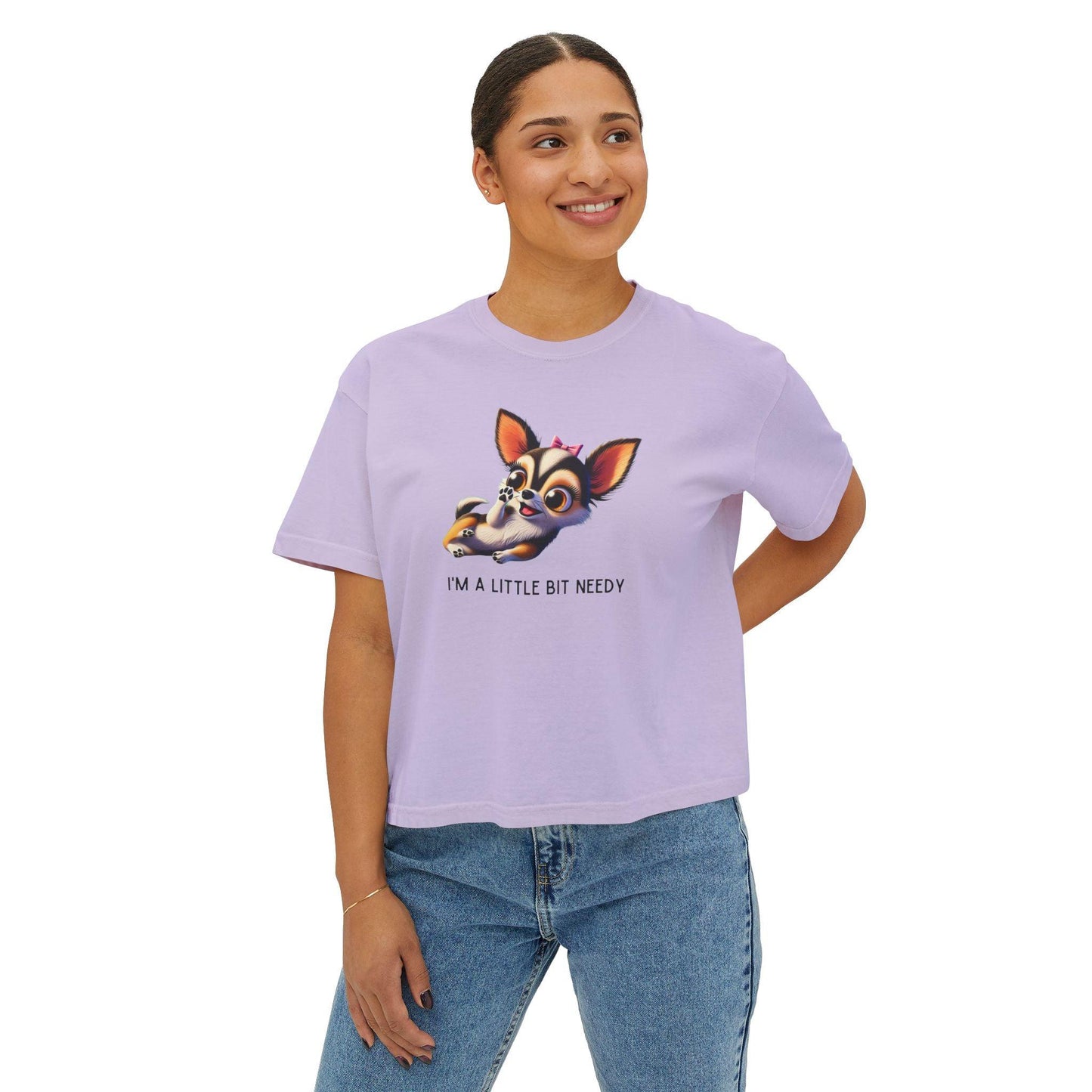 I'm a Bit Needy - Embrace Your Inner Drama Queen ๐ถ Women's Boxy Crop Tee - Whippie's