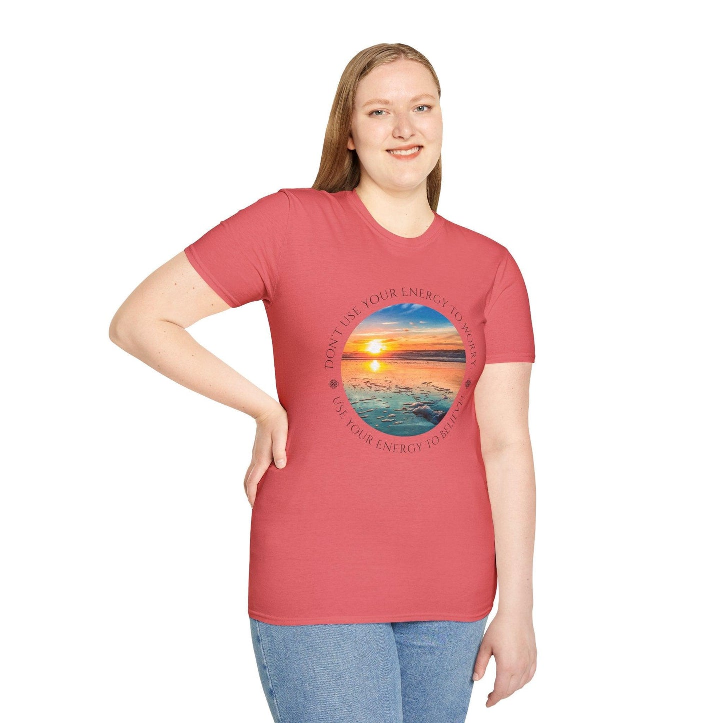 Don't Use Your Energy to Worry, Use Your Energy to Believe Unisex Tee - Embrace Positivity ๐
- Whippie's