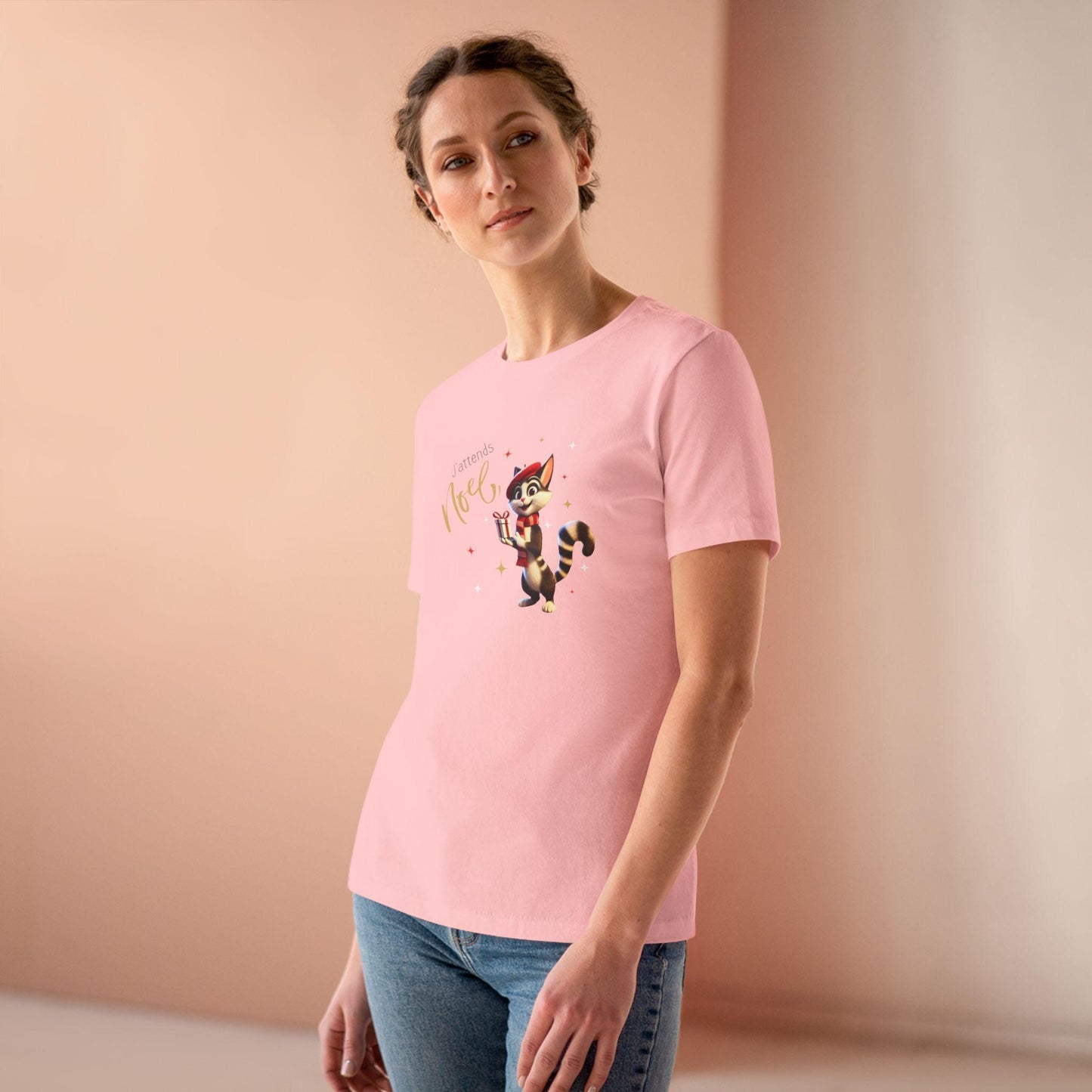 J'attends Noël 🐈⬛ Women's Tee 🎄 A purr-fectly Parisian Christmas! - Whippie's