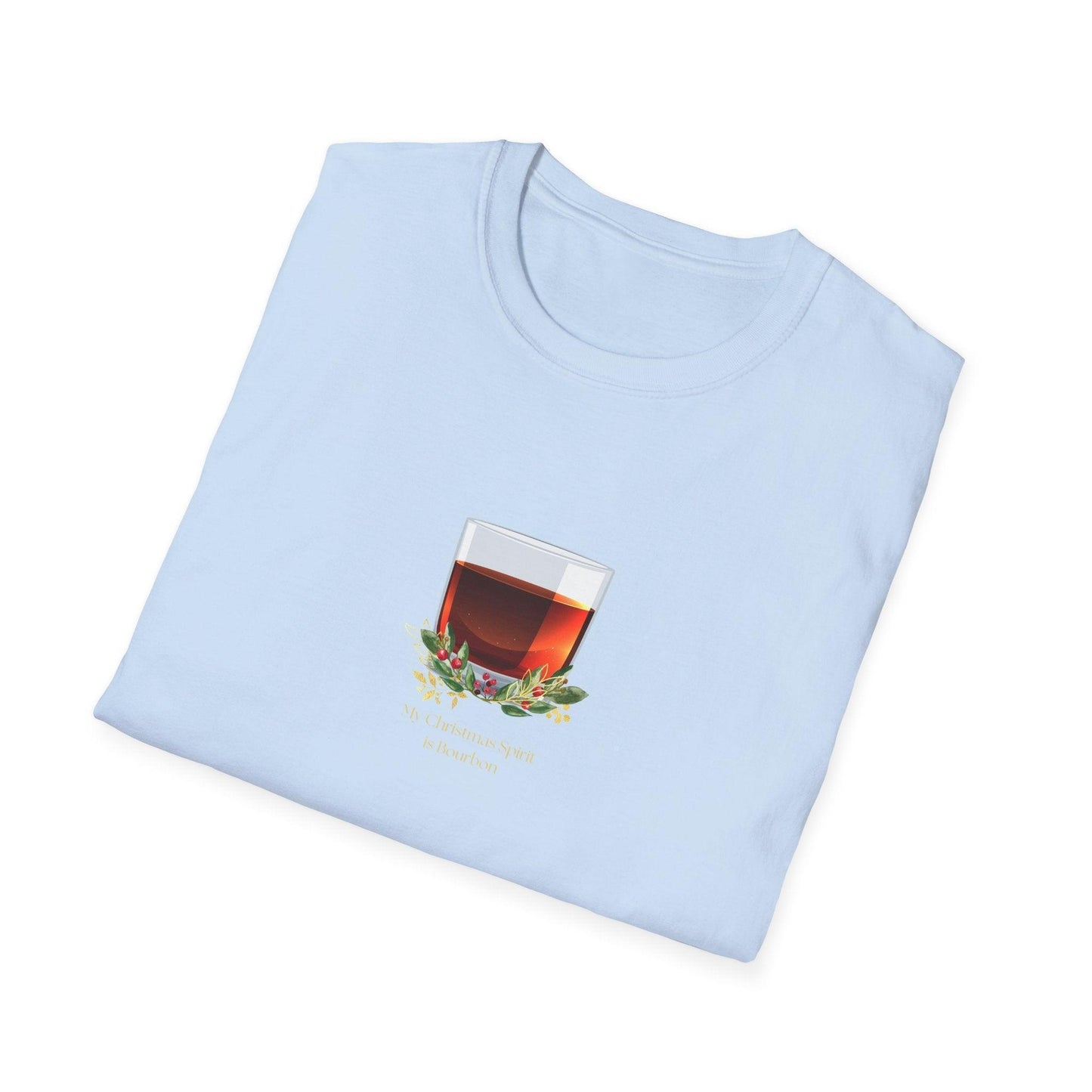My Christmas Spirit is Bourbon 🥃🎄 - Unisex Softstyle T-shirt - Whippie's