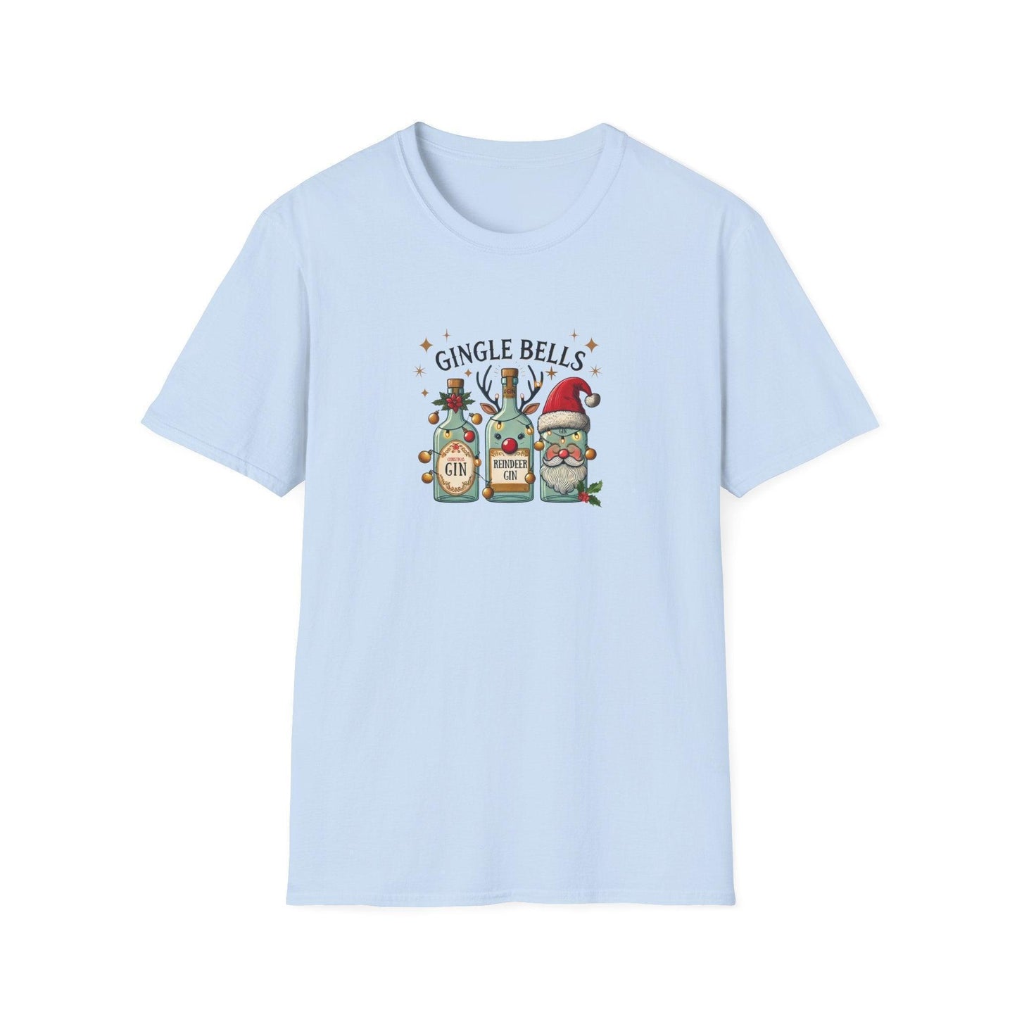 Gingle Bells, Gin All the Way! 🎄🎅🍸 - Unisex Softstyle T-shirt - Whippie's