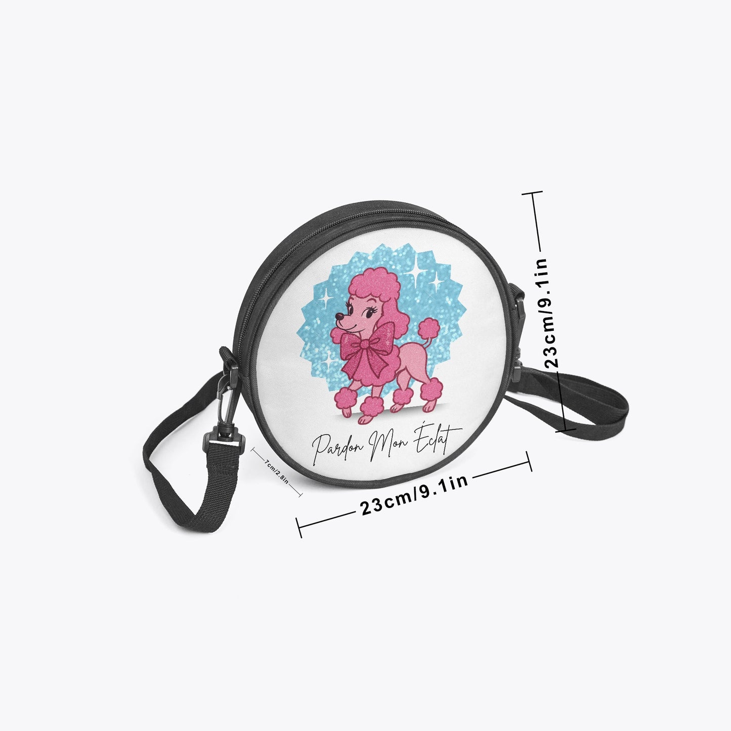 527. Pardon Mon Éclat (Excuse My Sparkle) Poddle Round Satchel Bag - Whippie's
