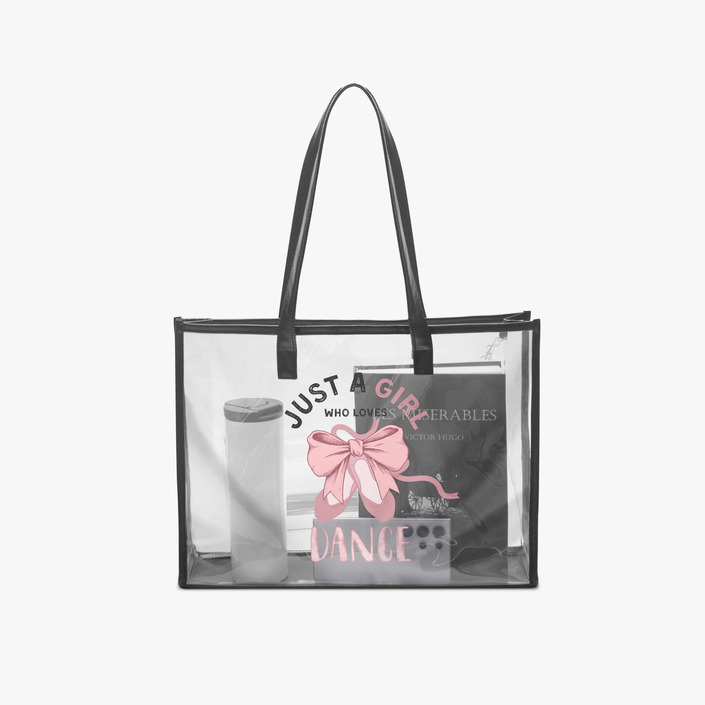 1227. Just a Girl Who Loves... Large PVC Tote Bag - Transparent Inner Bag - Whippie's