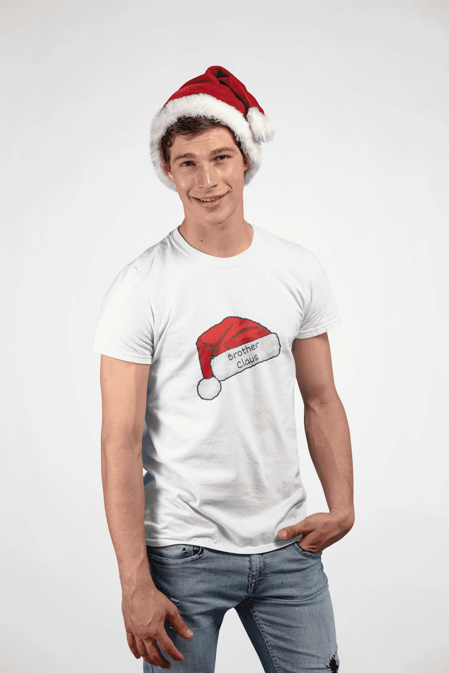 Brother Claus: The Coolest Santa in Town 🎅- Mens Softstyle T-shirt - Whippie's