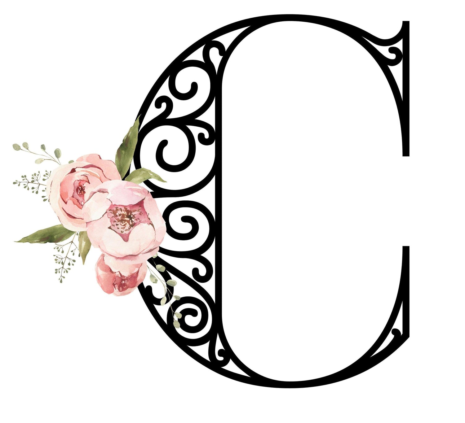 Floral Letters: Letter C - Kids Softstyle Tee - Whippie's