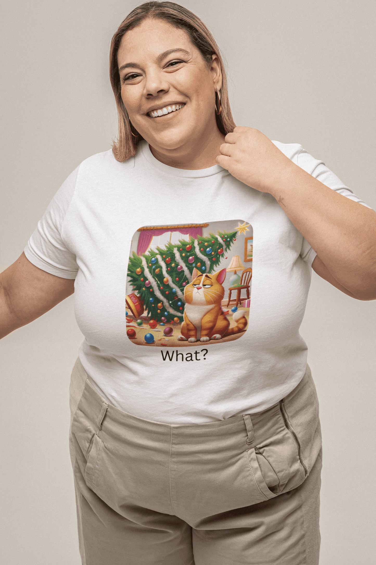 What? 🙀🎄 Feline Holiday Mischief! 😼🎁 - Unisex Softstyle T-shirt - Whippie's