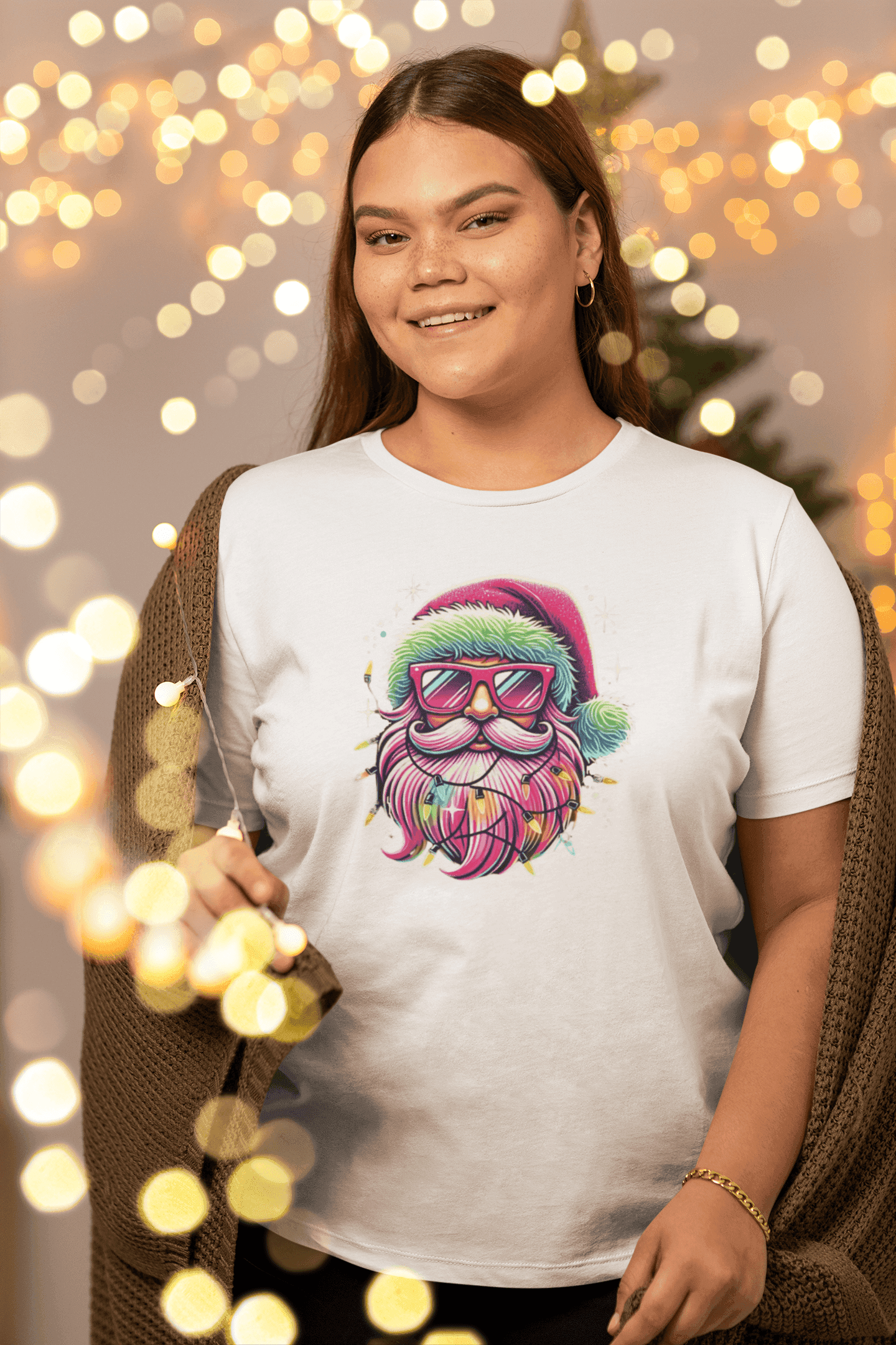 Shine Bright Like Santa! 🎅🎄🌈✨ - Unisex Softstyle T-shirt - Whippie's