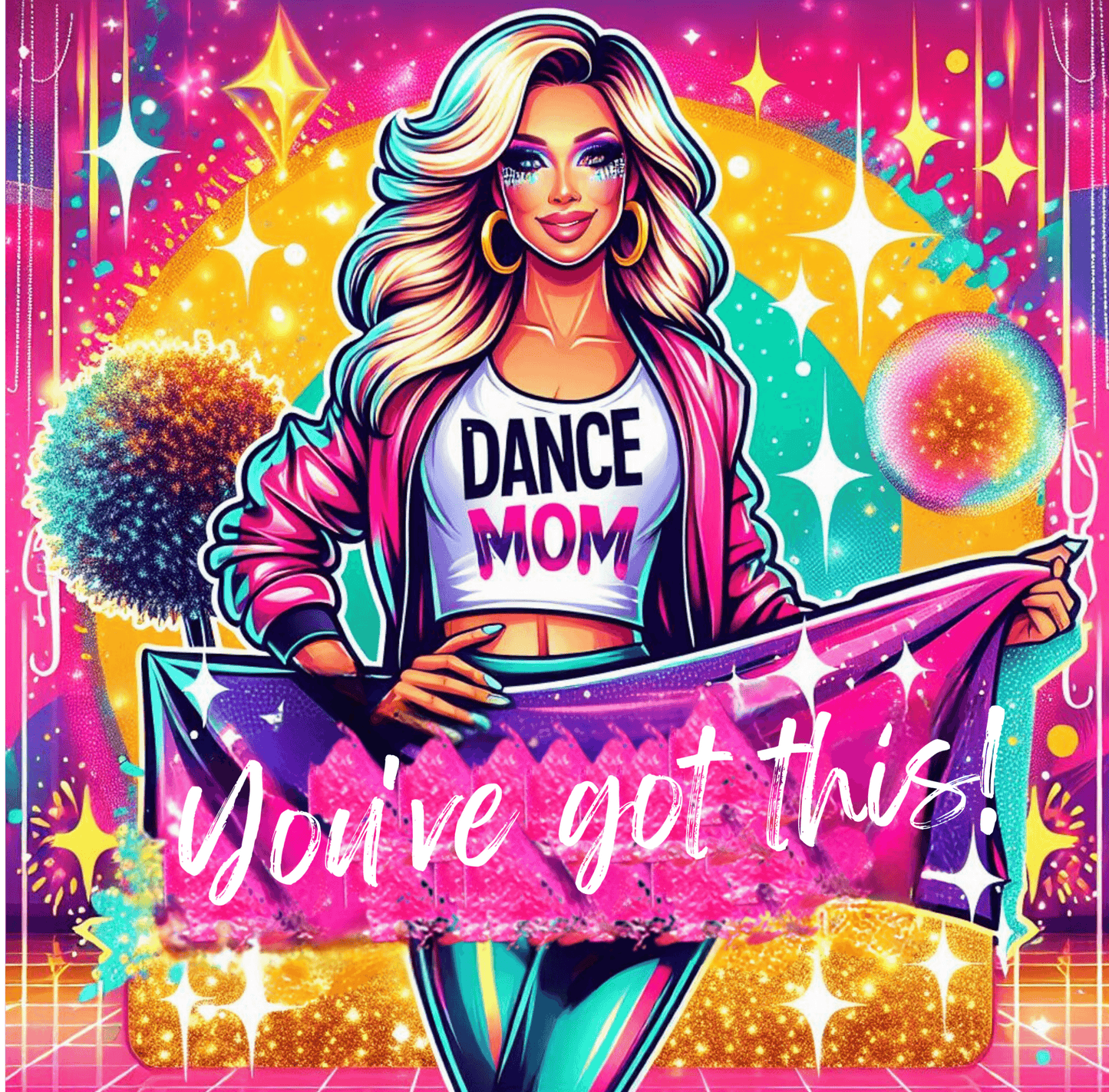 Dance Mom: You've Got This - Blonde Mom - Women's Flowy Racerback Tank - Whippie's