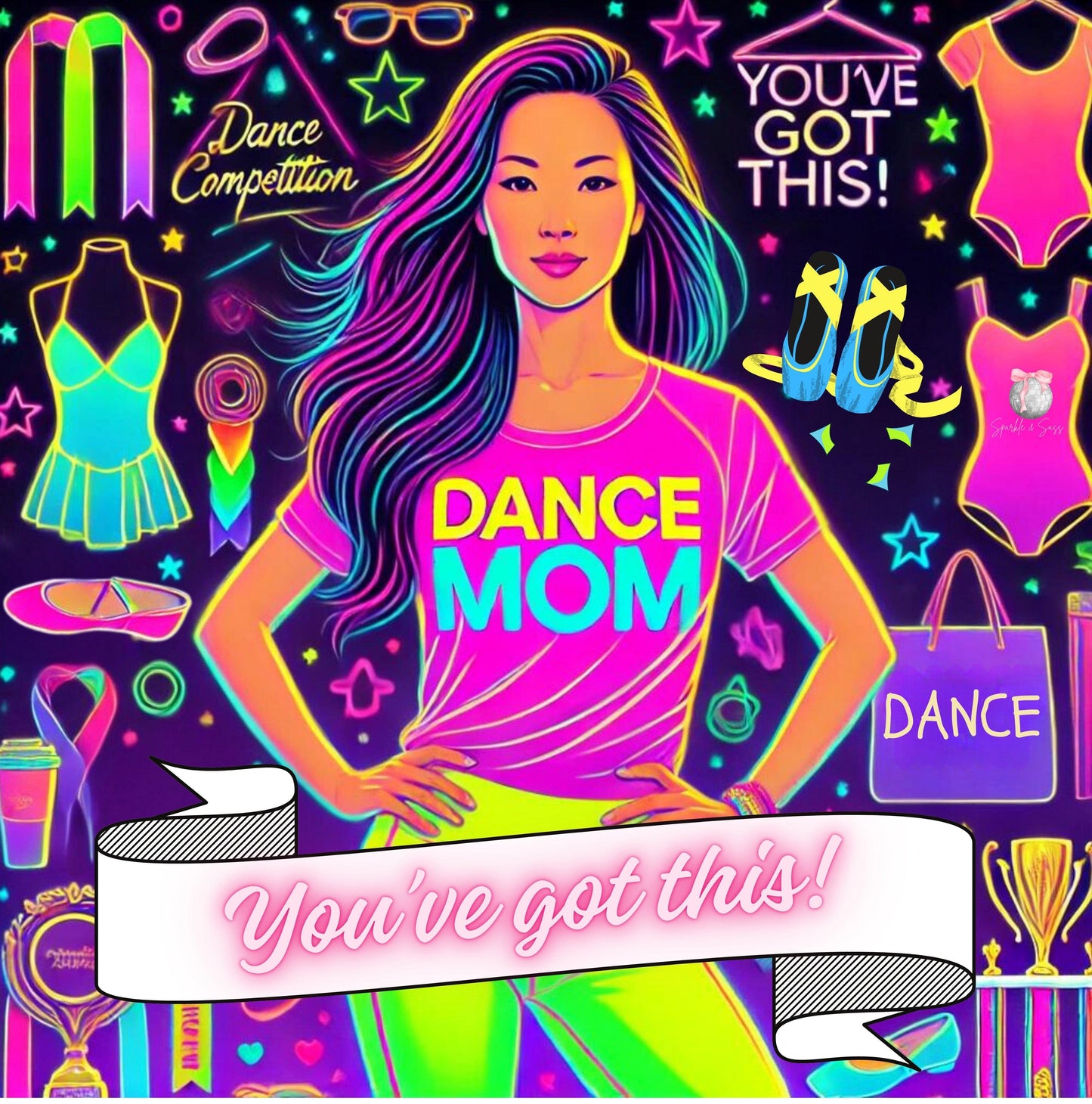 Dance Mom: You've Got This - Asian Mom - Young - Women's Flowy Racerback Tank - Whippie's