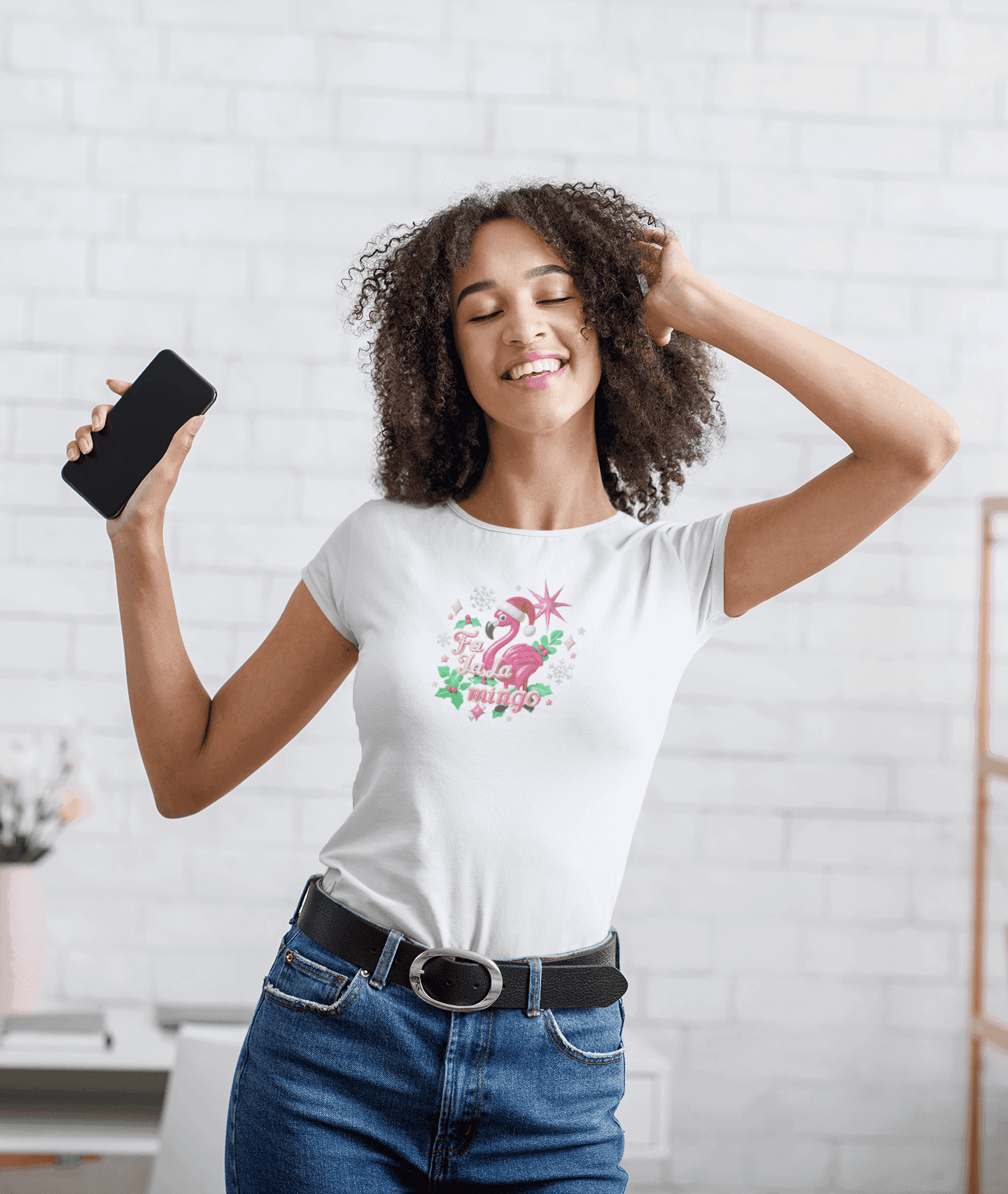 🦩🎅 Fa La La Mingo! ❄️🌟 - Women's Softstyle Tee - Whippie's