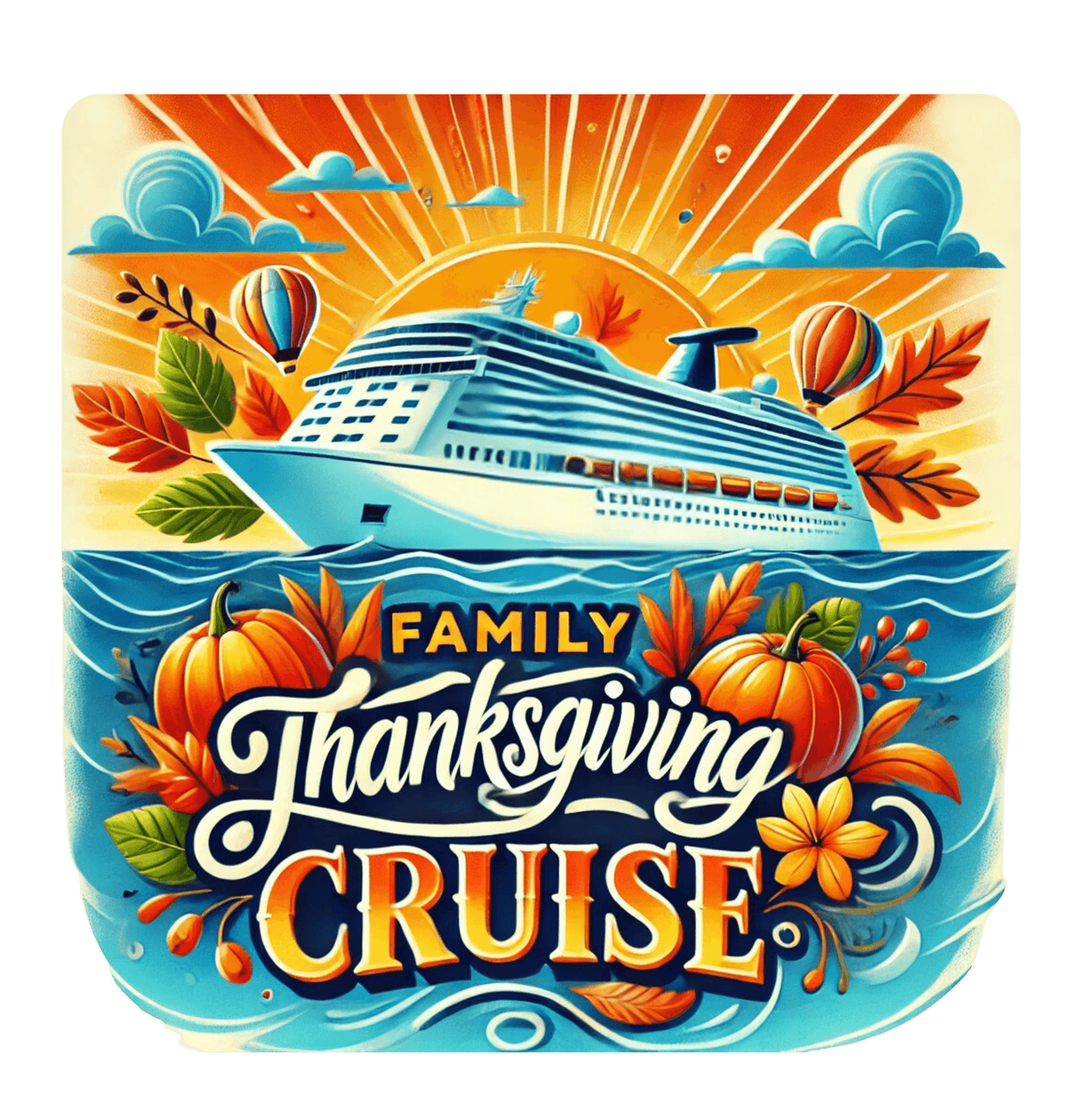 Family Thanksgiving Cruise - Ladies' V-Neck T-Shirt - Personalizable - Whippie's