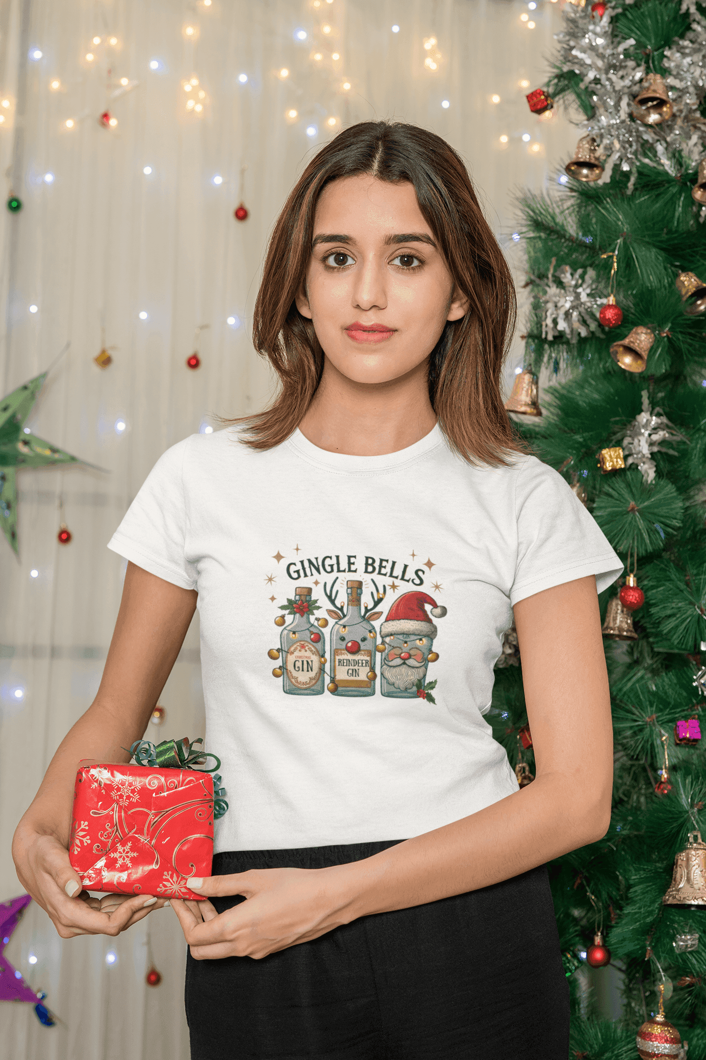 Gingle Bells, Gin All the Way! 🎄🎅🍸 - Unisex Softstyle T-shirt - Whippie's