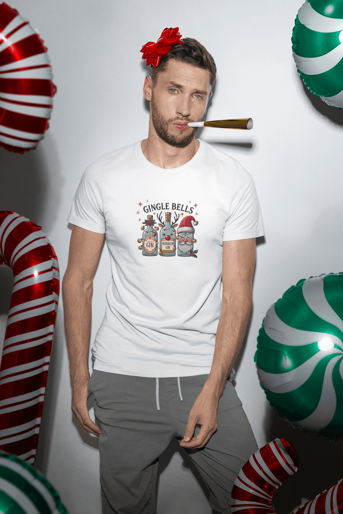 Gingle Bells, Gin All the Way! 🎄🎅🍸 - Unisex Softstyle T-shirt - Whippie's
