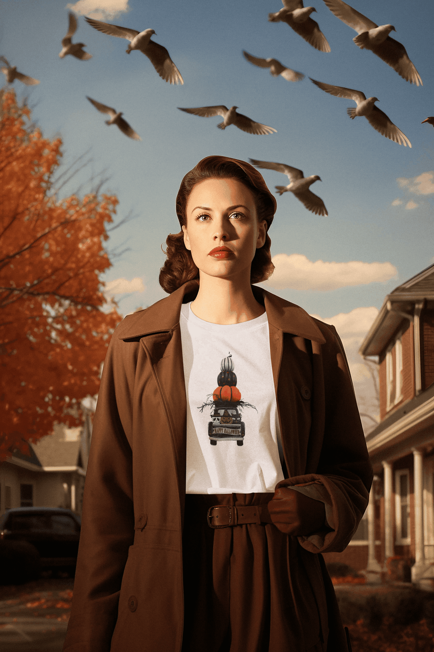 Happy Halloween! 🎃👻💀 Truckin' Treats in Style! - Unisex Softstyle T-shirt - Whippie's