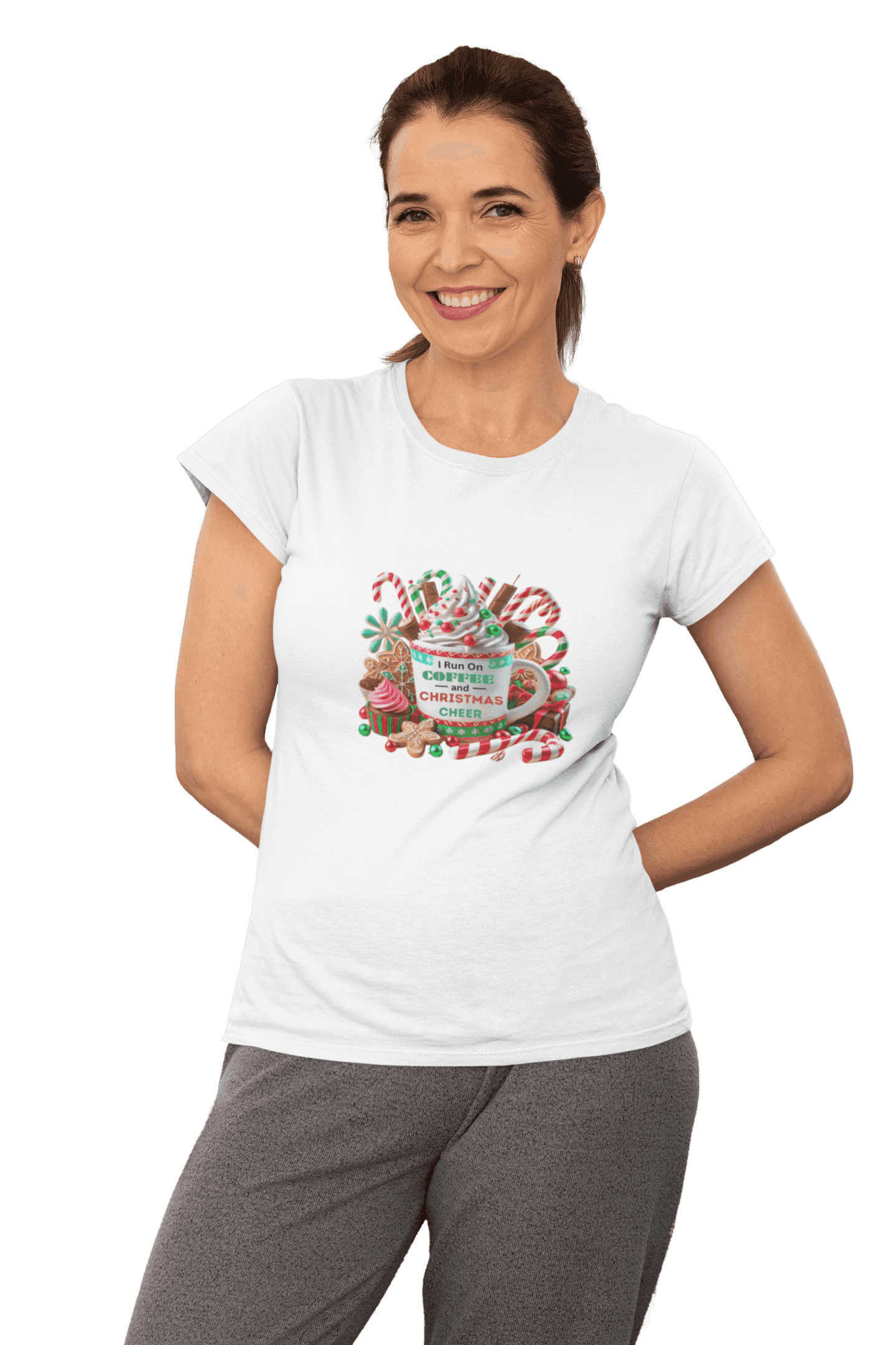 ☕🎄 I Run on Coffee & Christmas Cheer 🎁🌟 - Women's Softstyle Tee - Whippie's